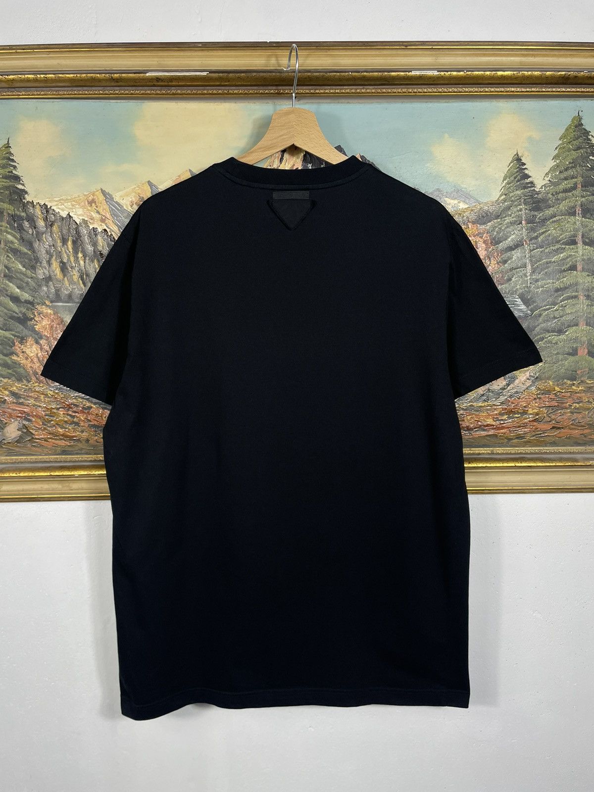 Designer × Prada Prada Black Basic Small Logo T-shirt Tee Short Sleeve Size US XXL / EU 58 / 5 - 6 Thumbnail