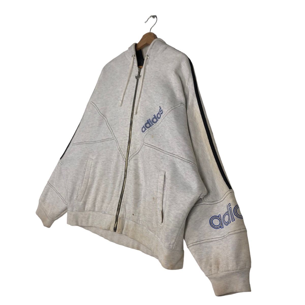 Adidas 🔥90’s Vintage Adidas Hoodie Big Logo Spell Out Size US XL / EU 56 / 4 - 2 Thumbnail