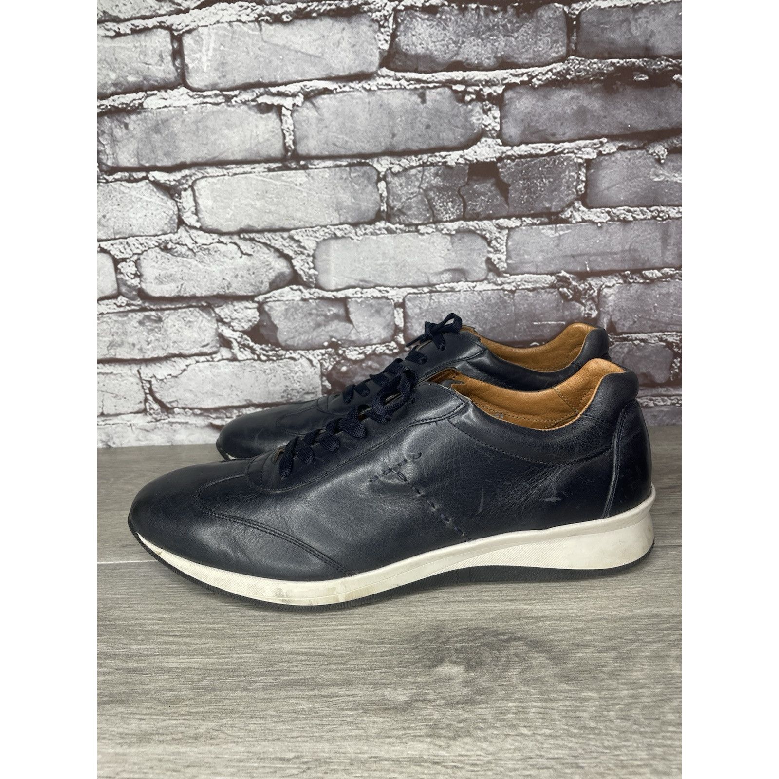 Other SABATTER Navy Blue Leather Bicycle Toe Casual Sneakers Shoes Size US 13 / EU 46 - 13 Thumbnail