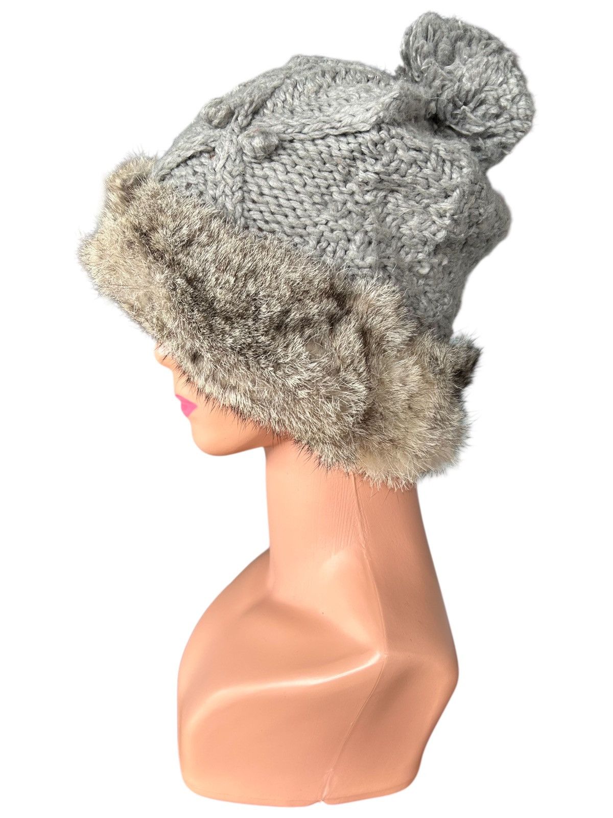 Beauty Beast Japanese Punk Bondage Style Knitted Rabbit Fur Beanie Hats Size ONE SIZE - 1 Thumbnail