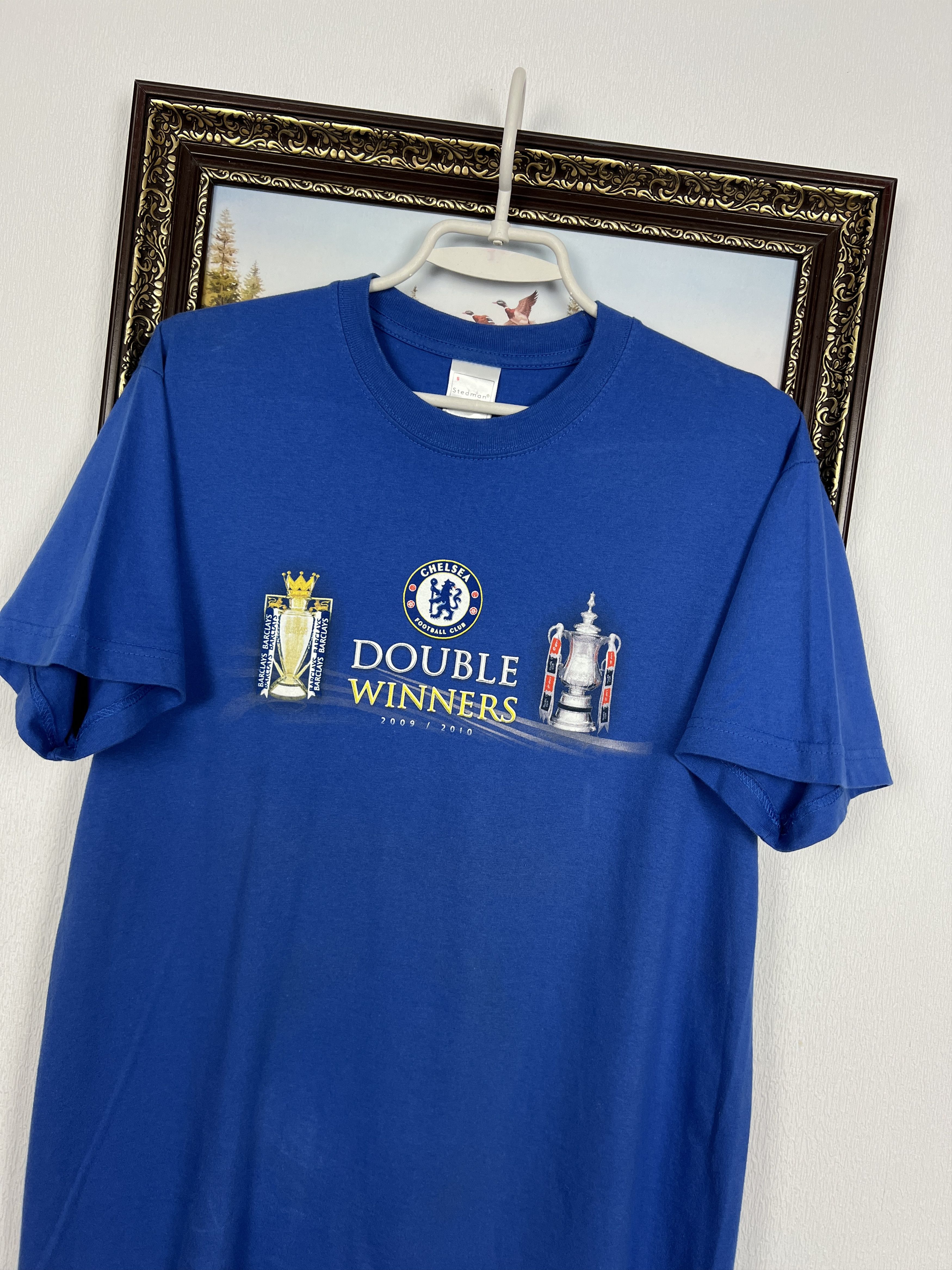 Vintage Chelsea 2009 Double Winners Football Shirt Soccer Tee Size US S / EU 44-46 / 1 - 3 Thumbnail