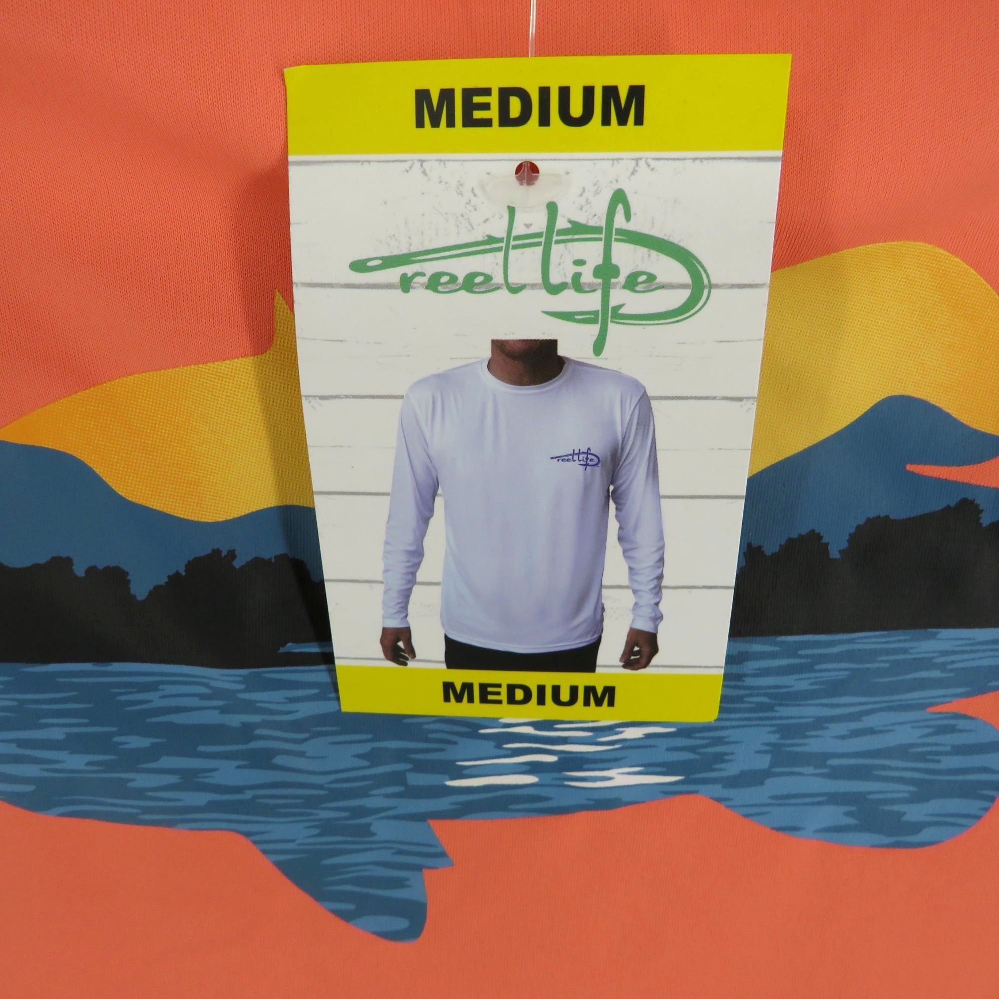 Other Reel Life Mens Medium Coral Long Sleeve UPF 50+ Shirt Lightw Size US M / EU 48-50 / 2 - 4 Thumbnail