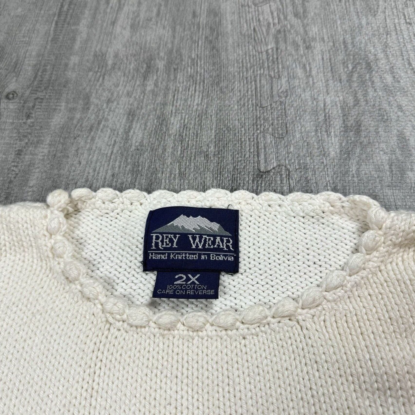 Vintage VINTAGE 90s Rey Wear Hand Knit Cotton Lighthouse Ocean Graphic Sweater Womens 2X Large Size XXL / US 16-18 / IT 52-54 - 3 Thumbnail