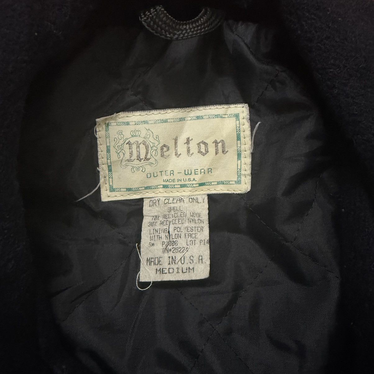 Vintage Vintage Melton USA Wool Pea Coat Jacket Navy Blue Size US L / EU 52-54 / 3 - 4 Thumbnail