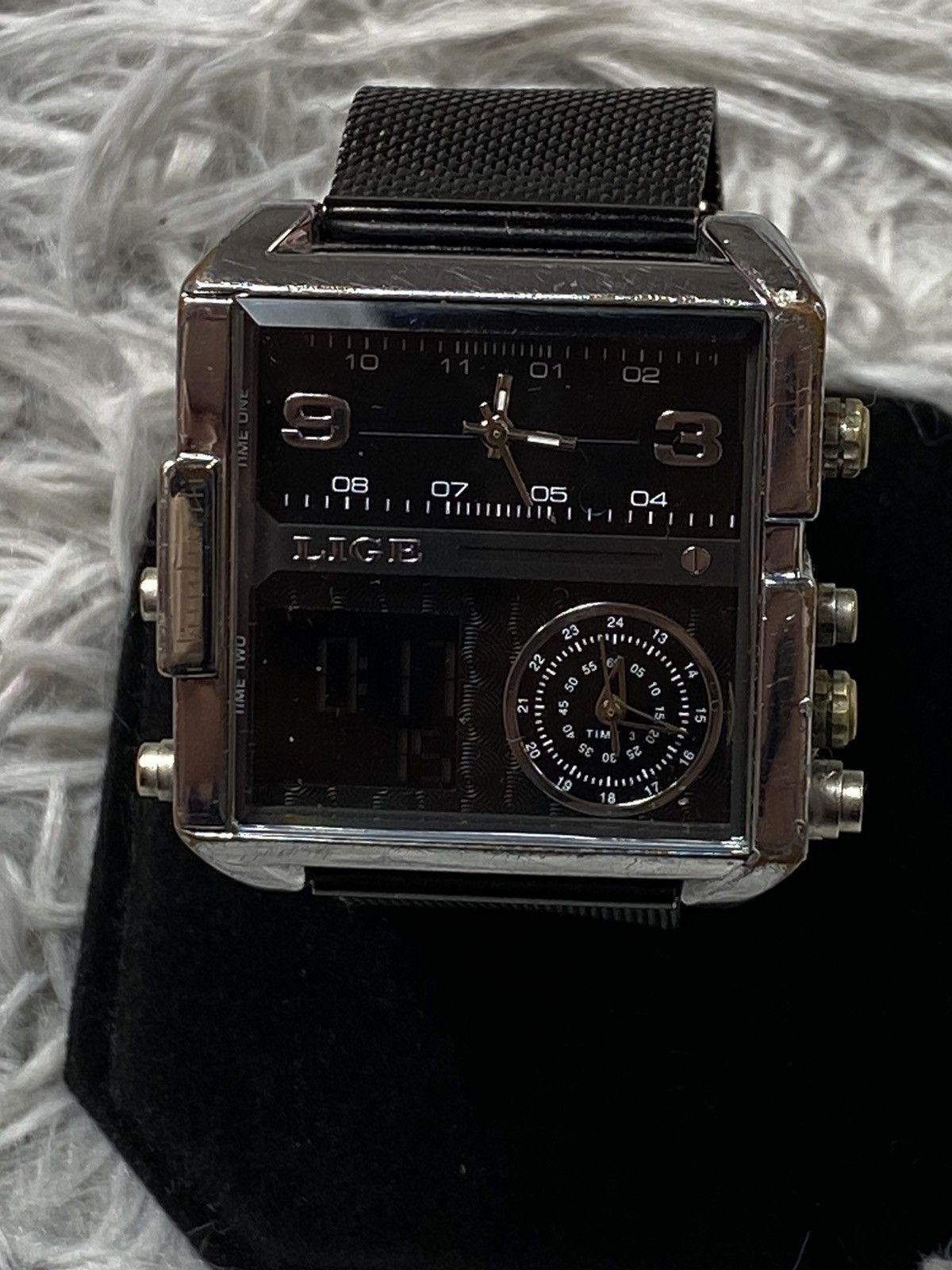 Japanese Brand Unique Square Multi-Dial Watch - Japanese Brand Size ONE SIZE - 5 Thumbnail