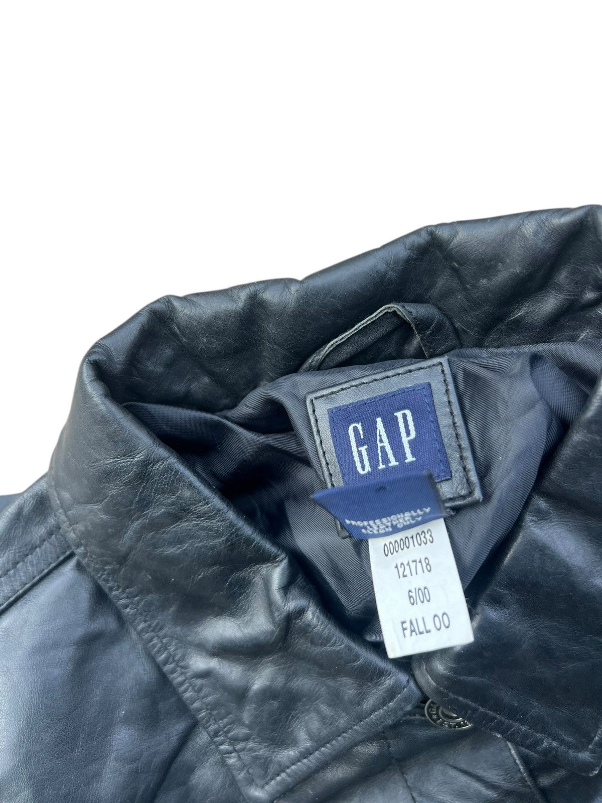 Gap Vintage Fall 2000 GAP Patina Black Leather Trucker Jacket Size S / US 4 / IT 40 - 21 Thumbnail