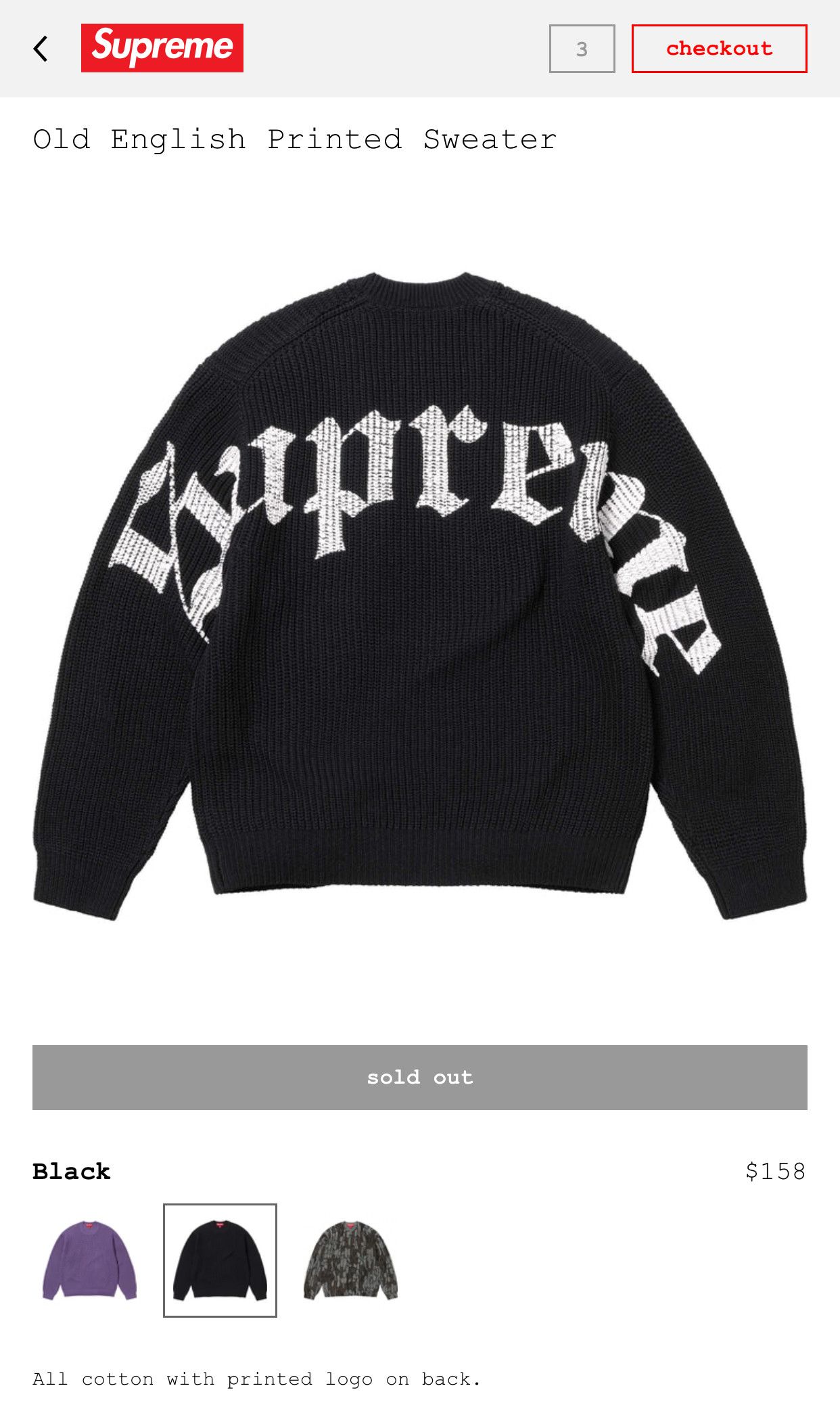 Supreme Supreme Old English Printed Sweater | Grailed