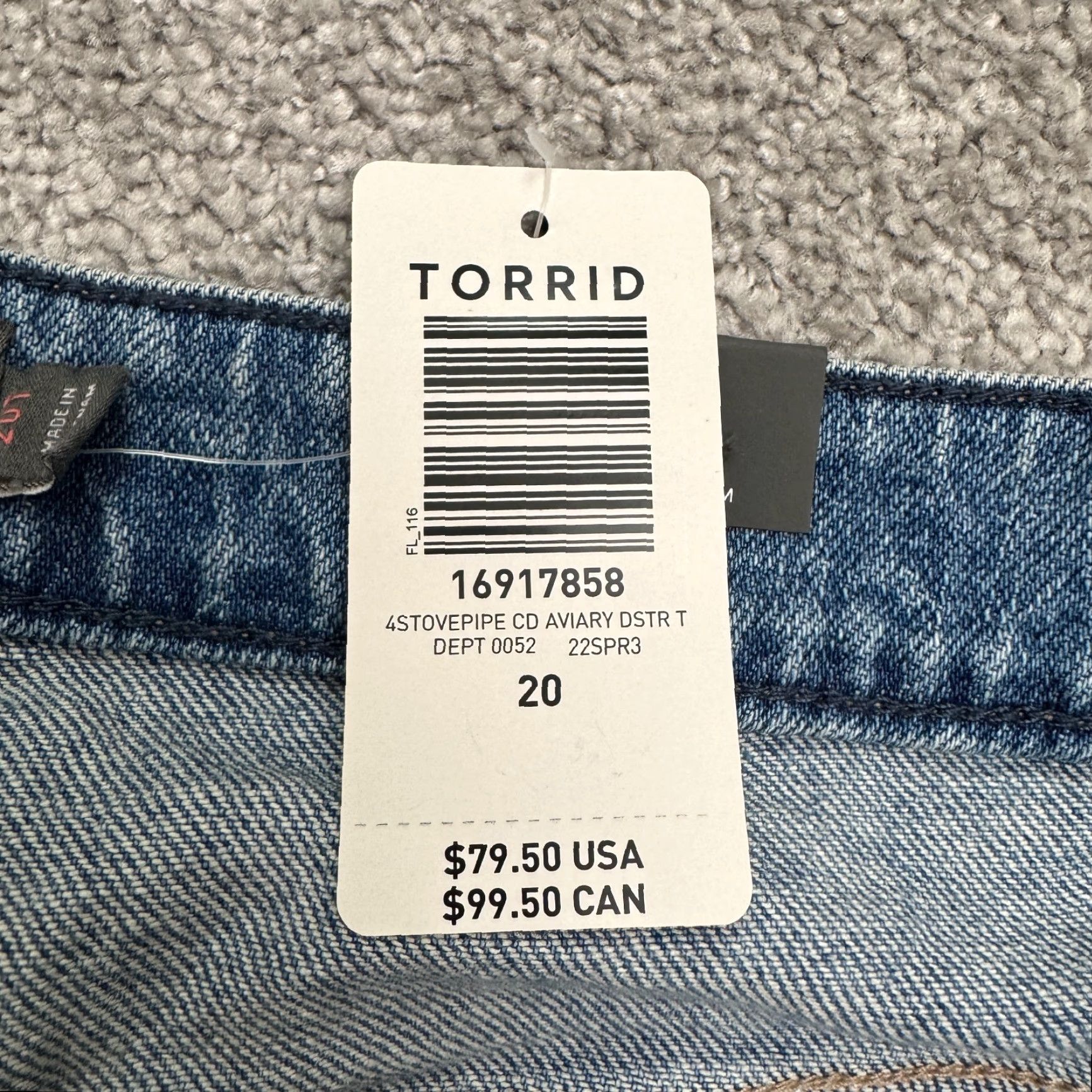 Torrid Torrid Jeans - City Streetwear 5-Pocket Denim Straight High Rise Button Fly 20 Tall Blue Womens Jeans Size 42" / US 20 - 7 Thumbnail