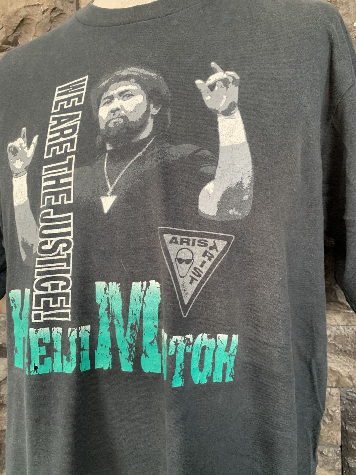 WWF Vintage 90s Keiji Mutoh NJPW/AJPW/NWA Aristrist T shirt Size US L / EU 52-54 / 3 - 3 Thumbnail