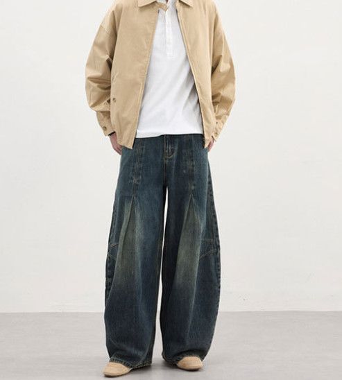 Japanese Brand American retro men's baggy straight-leg curved jeans Size US 32 / EU 48 - 1 Thumbnail