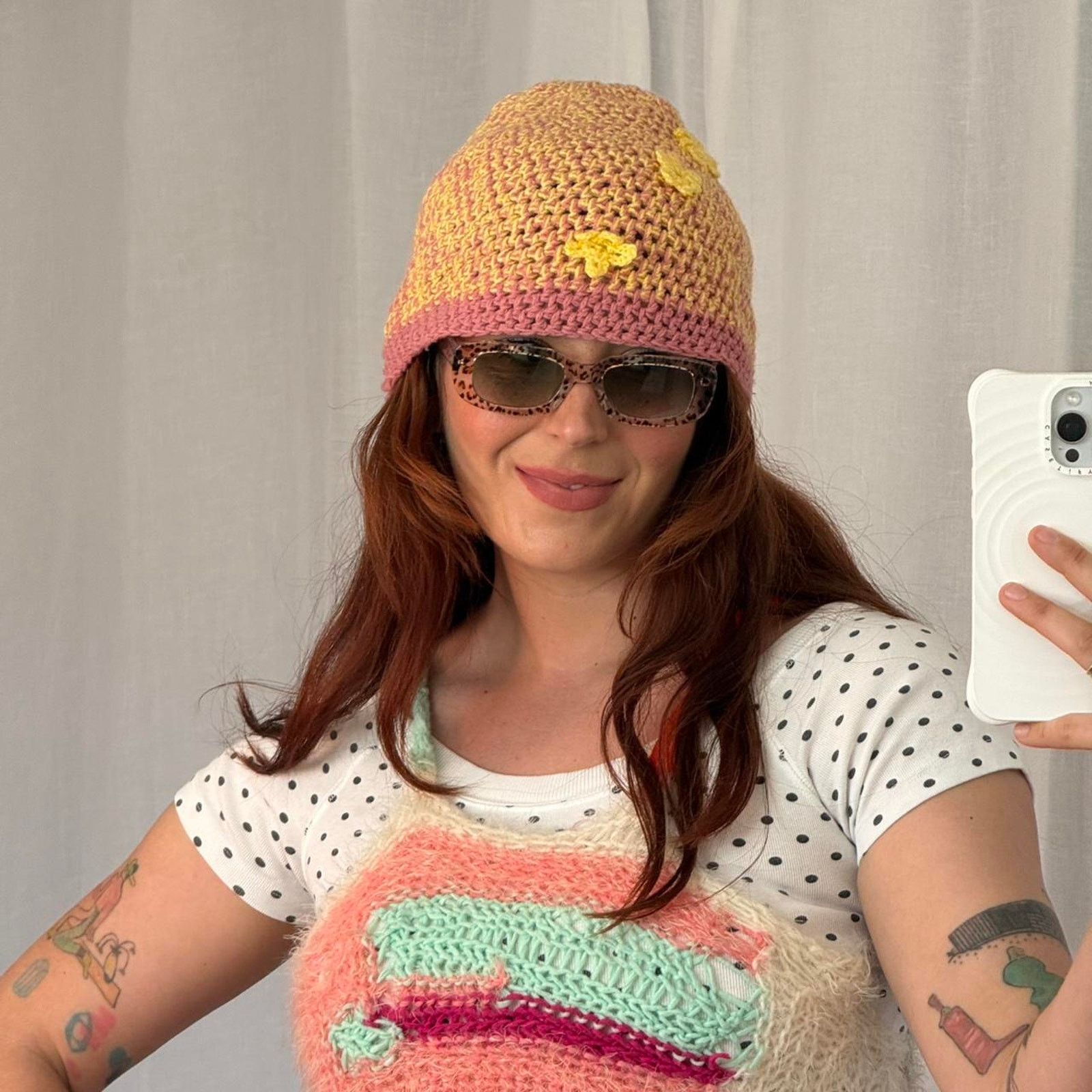 Other Handmade crochet floral beanie Size ONE SIZE - 2 Thumbnail