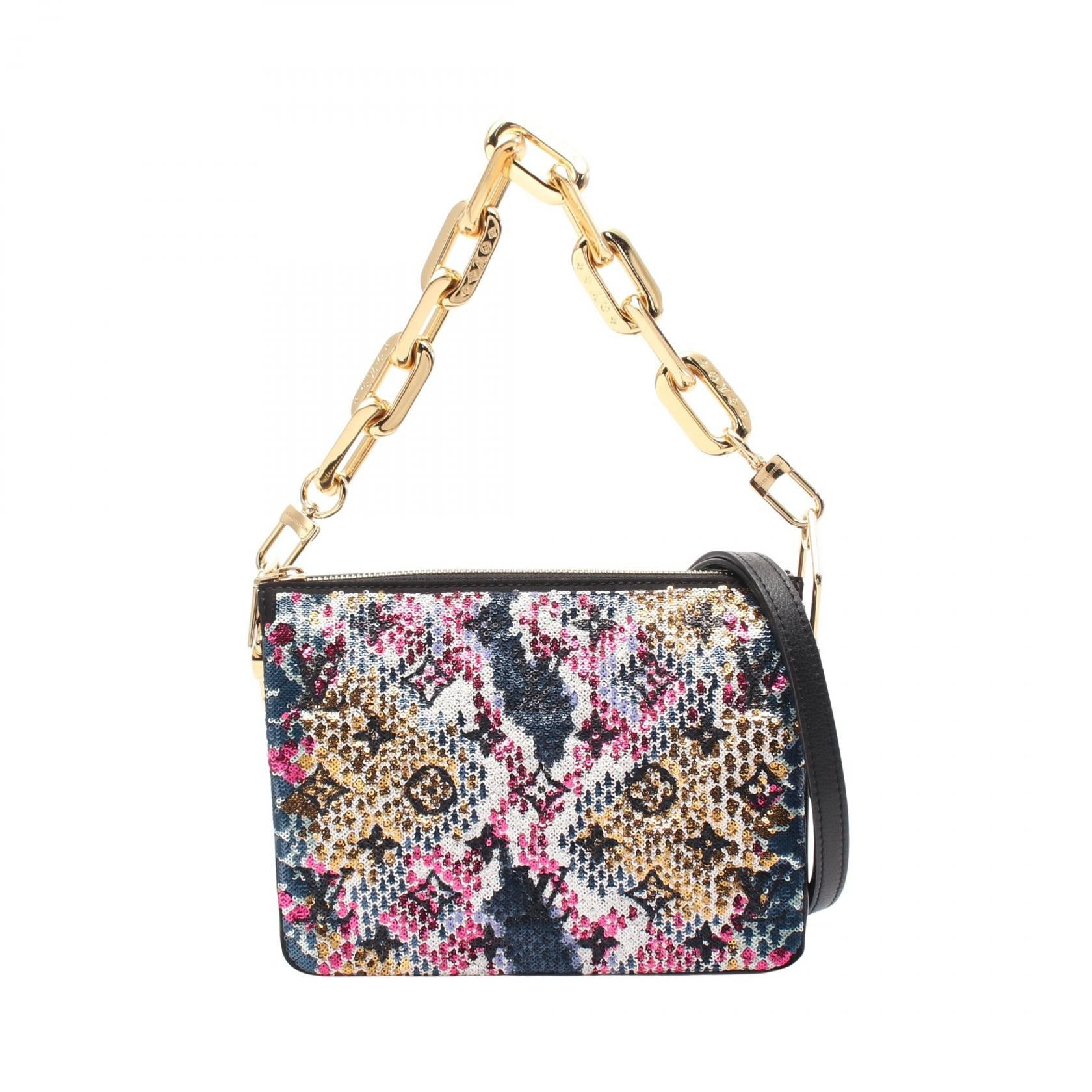 Louis Vuitton Louis Vuitton Coussun Bb Ramadan Collection Chain Handbag Leather Sequin Black Multicolor Size ONE SIZE - 1 Thumbnail