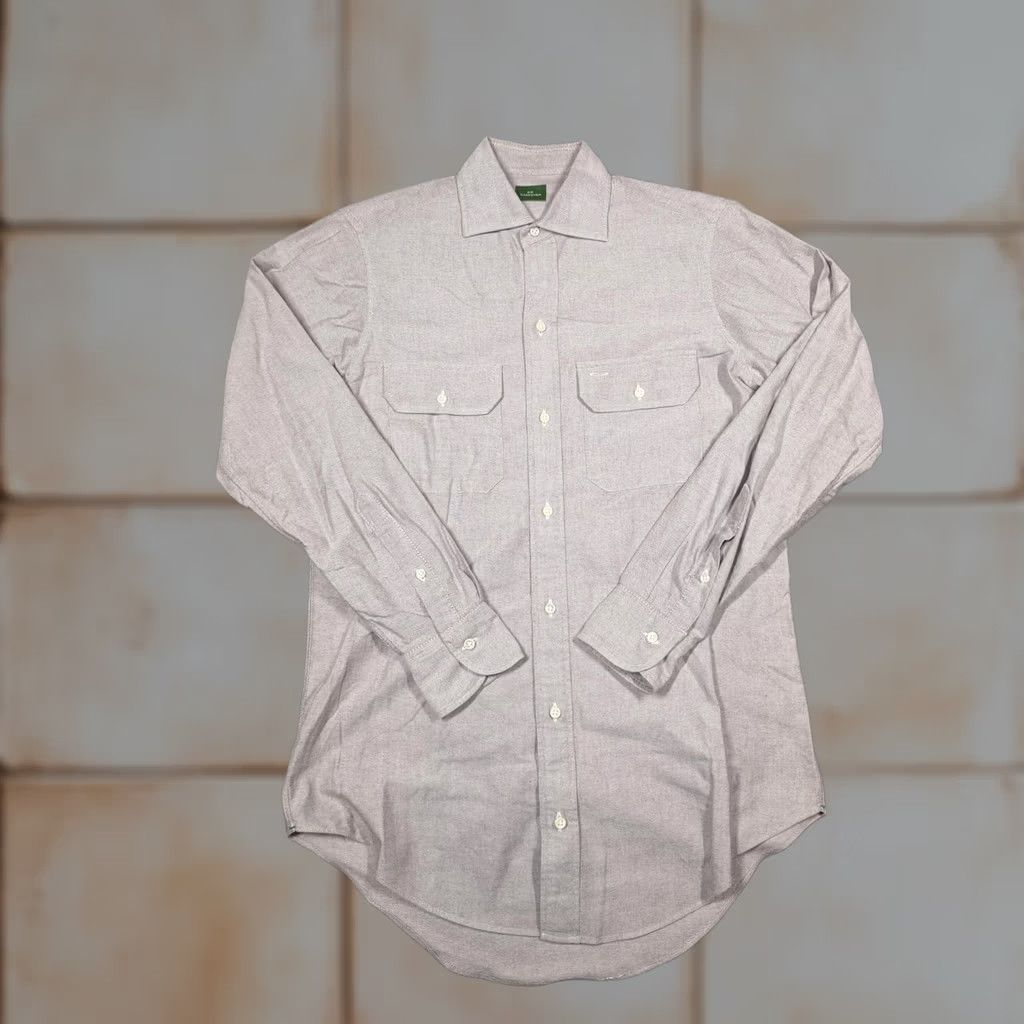 Sid Mashburn Sid Mashburn Shirt Mens Small Gray Solid Long Sleeve Button Front Utility Size US S / EU 44-46 / 1 - 1 Thumbnail