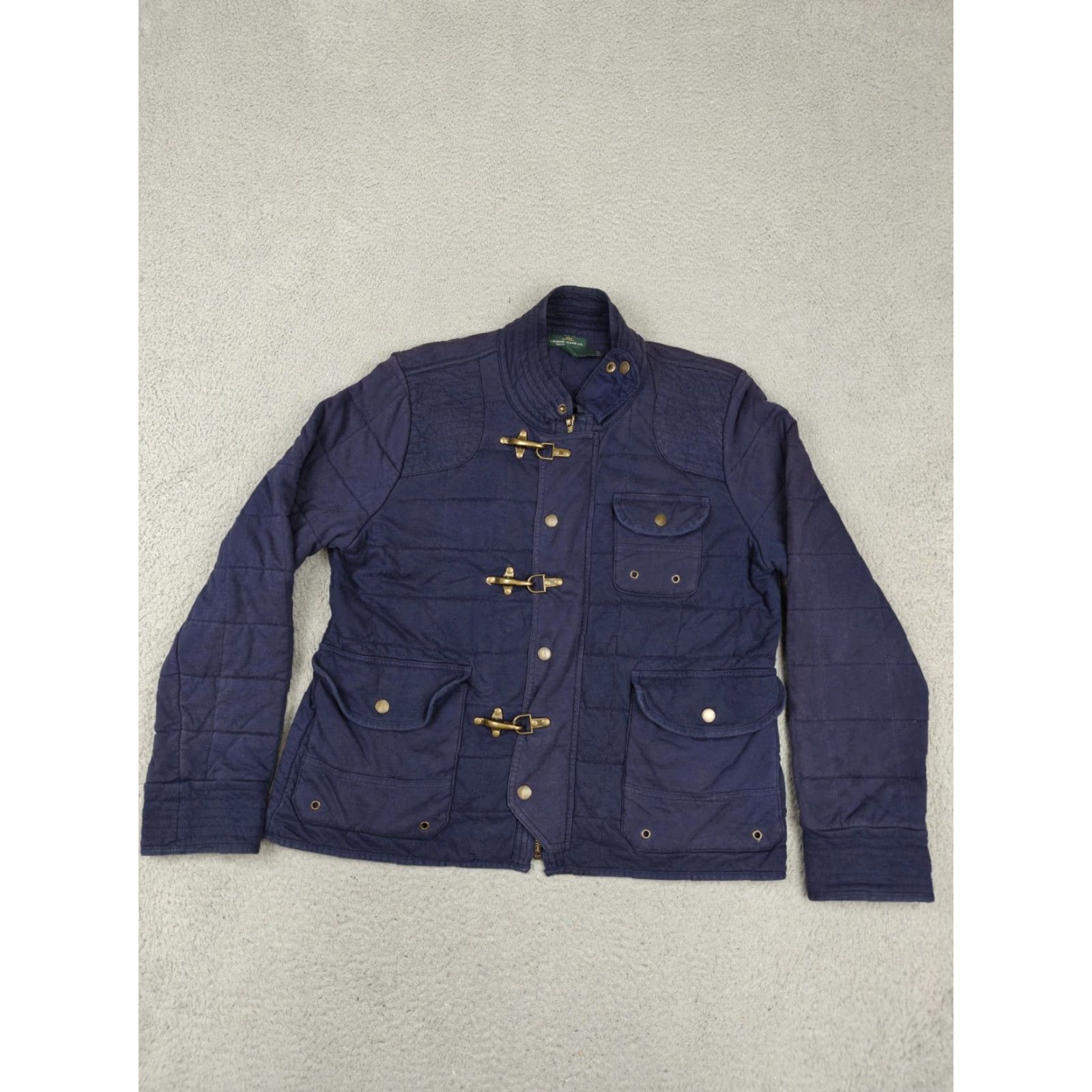 Ralph Lauren VINTAGE Lauren Ralph Lauren Military Fireman Jacket Womens XL Blue Quilted Jacket Size XL / US 12-14 / IT 48-50 - 2 Thumbnail