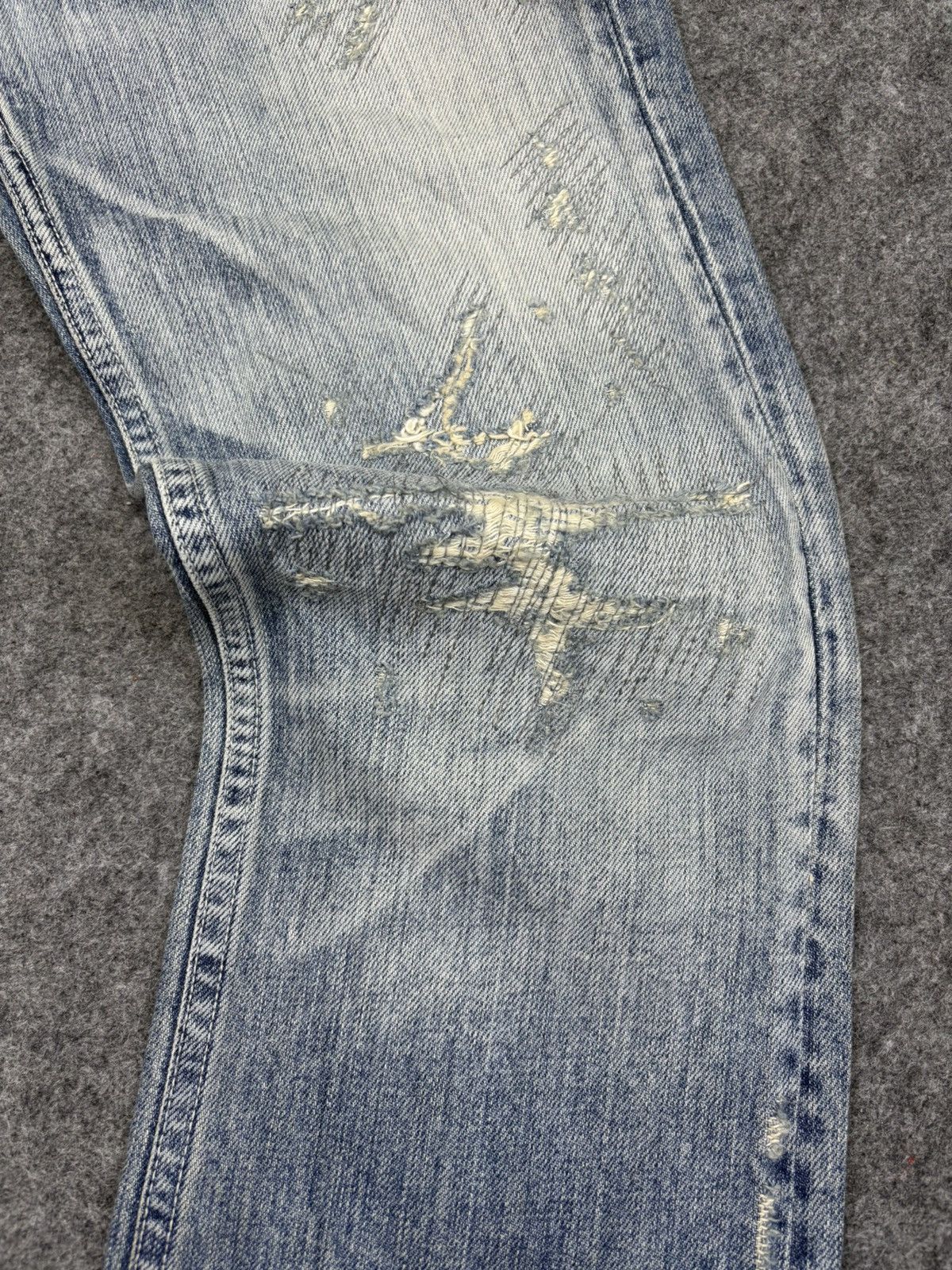 Japanese Brand 💥Denim Art💥Ego Tripping Heavy Distressed Denim F758 Size US 30 / EU 46 - 5 Thumbnail