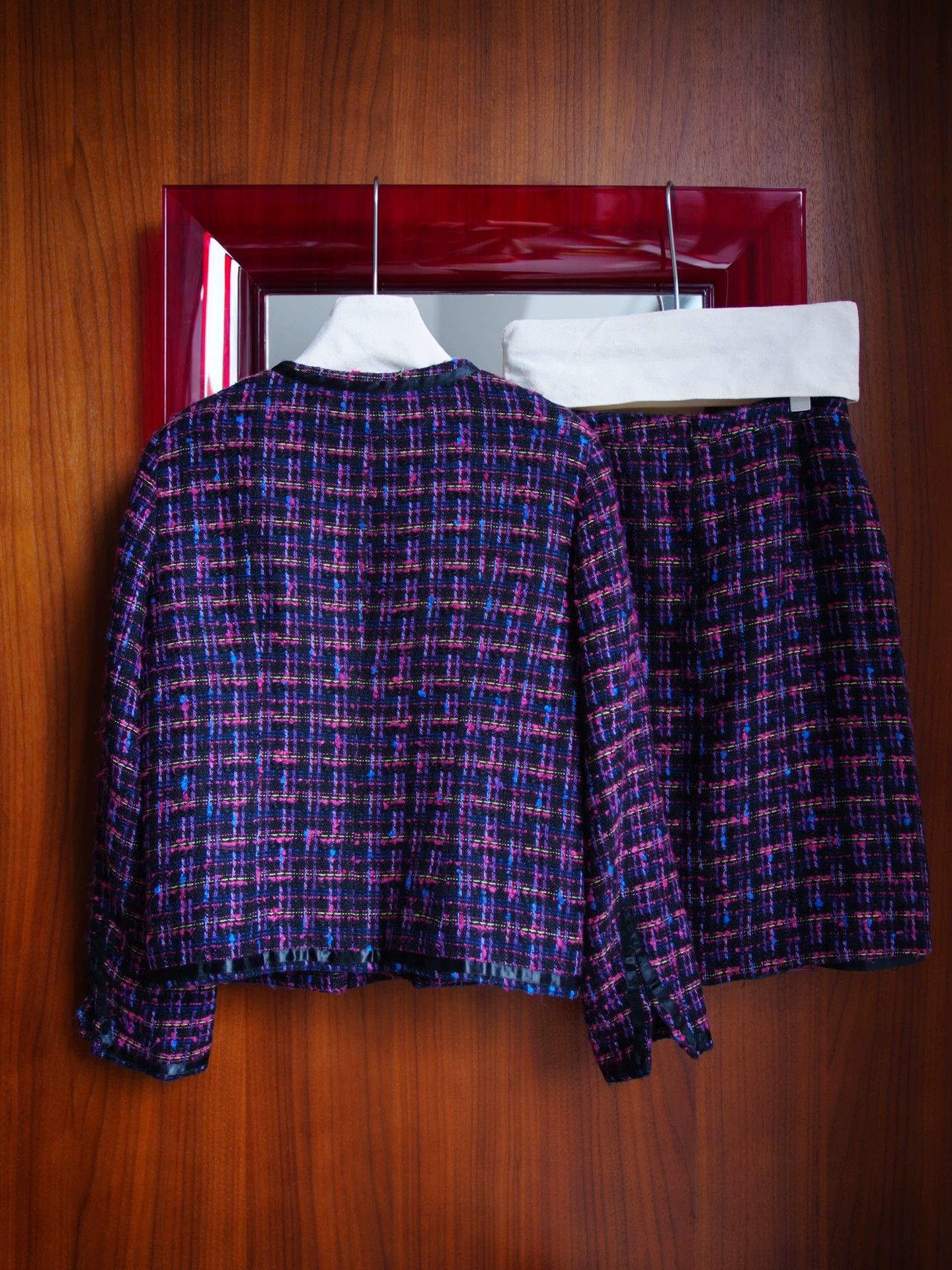 Oscar De La Renta Oscar de la renta Vntg Purple Tweed Skirt Suit 12 Size XL / US 12-14 / IT 48-50 - 6 Thumbnail