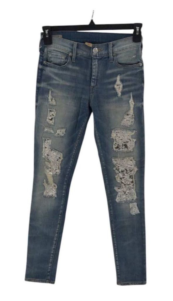 True Religion Women's True Religion Denim Sequin Jeans, Blue, Size 28 Size 26" / US 2 / IT 38 - 1 Thumbnail