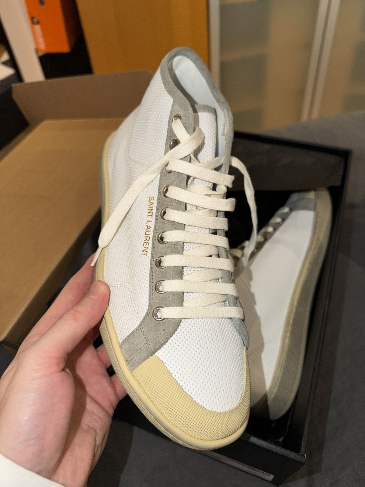 Saint Laurent Paris 🔥 Saint Laurent Paris SL39 Mid Top Size 42 – Blanc Optique 🔥 Size US 9 / EU 42 - 11 Thumbnail
