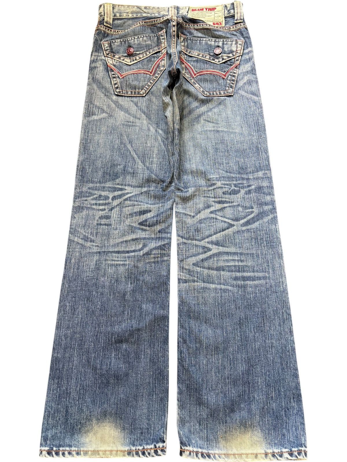 Edwin Vintage Edwin 503 Faded Wash Distress Bootcut Jeans Size 29" - 2 Thumbnail