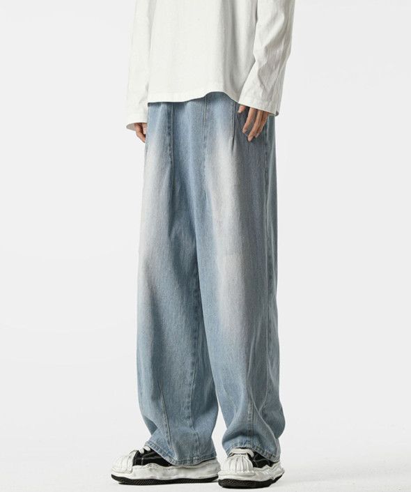 Japanese Brand American retro men's loose straight leg jeans Size US 32 / EU 48 - 3 Thumbnail