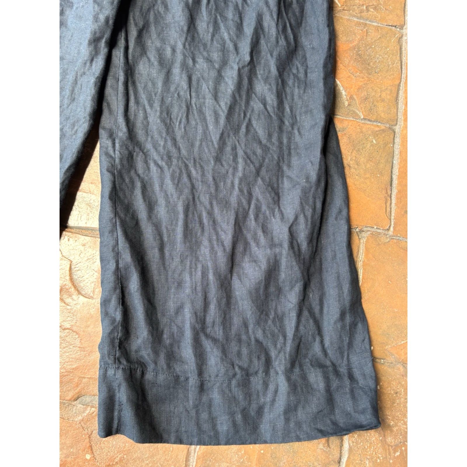Farm Rio Farm Rio 100% Linen Wide Leg Pants Womens Medium Black Palazzo Size 32" / US 10 / IT 46 - 7 Thumbnail