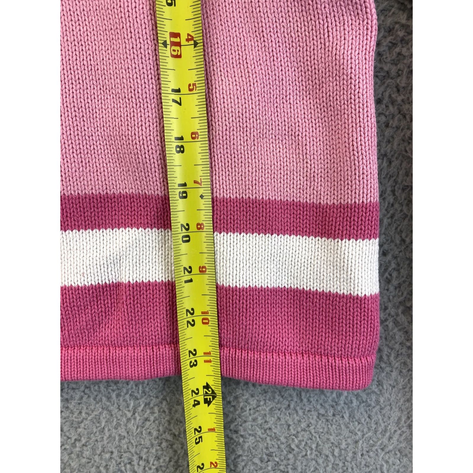 Croft & Barrow Croft & Barrow Women's Large Pink Red White Cable Knit Pullover Sweater / 62-11 Size L / US 10 / IT 46 - 4 Thumbnail