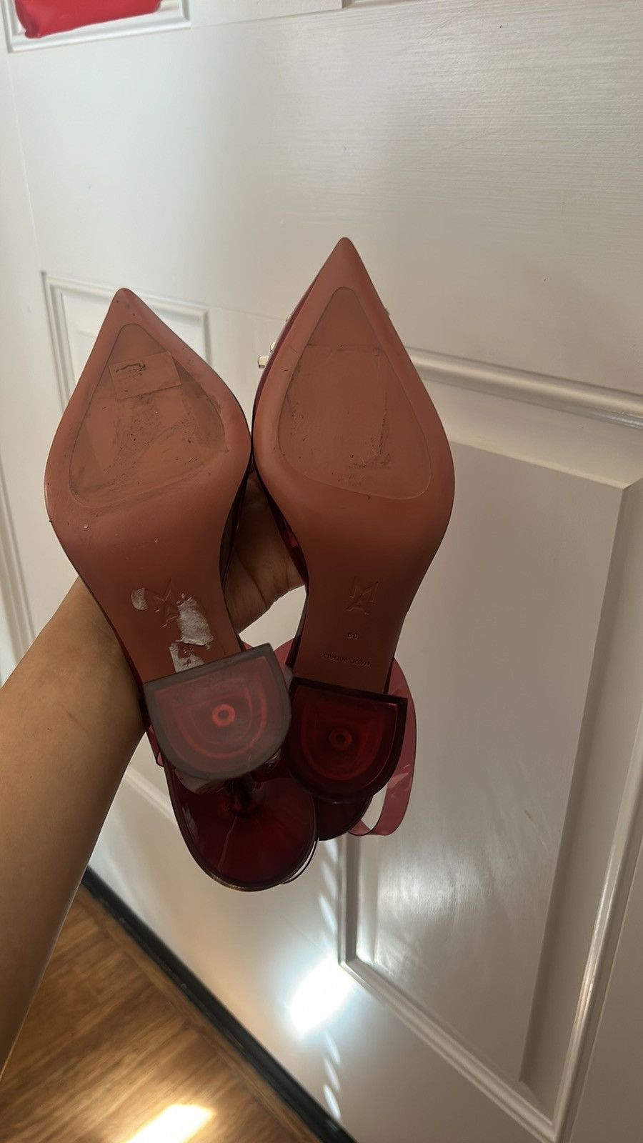Amina Muaddi AMINA MUADDI ‘Begum’ Crystal PVC Slingback Glass Pumps Size US 9 / IT 39 - 4 Thumbnail