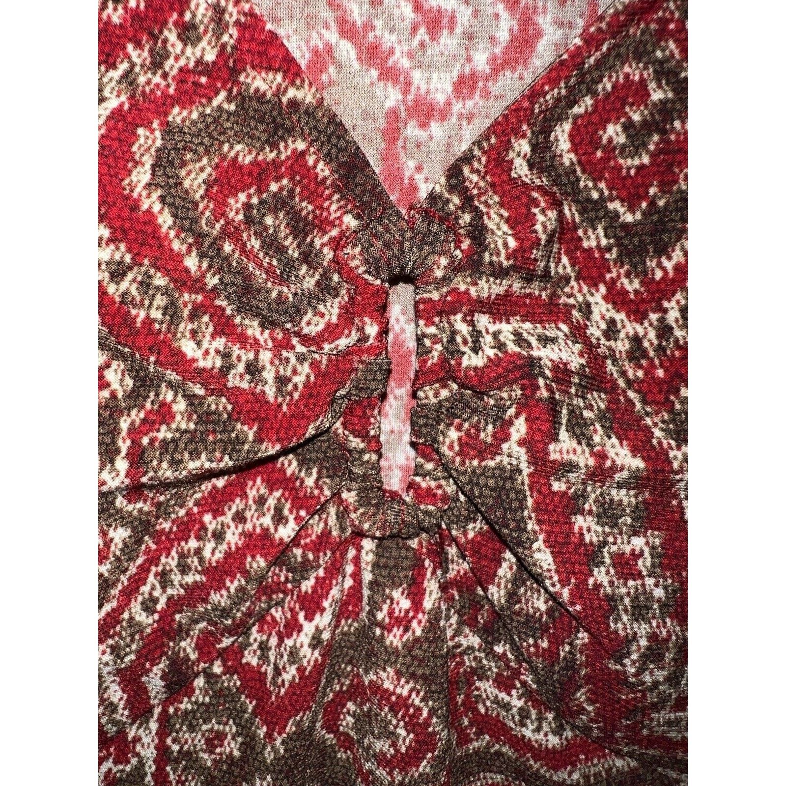 Chaps Chaps Sleeveless Blouse Red Brown Women’s Medium Tank Top Size M / US 6-8 / IT 42-44 - 3 Thumbnail