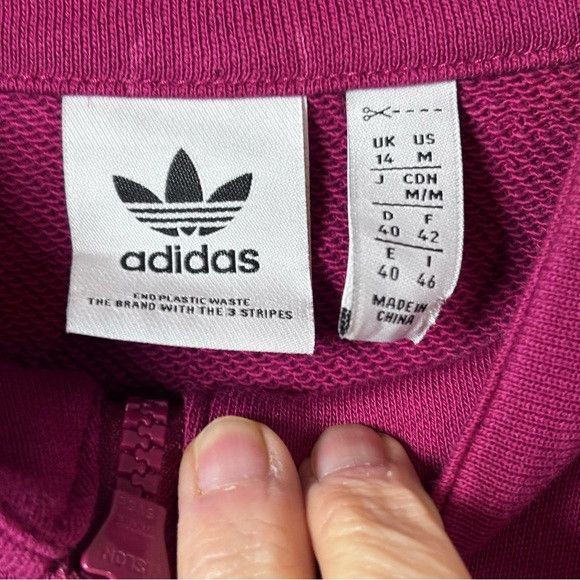 Adidas Adidas Sweatshirt Women M Burgundy Red 1/4 Zip Pullover Size M / US 6-8 / IT 42-44 - 5 Thumbnail