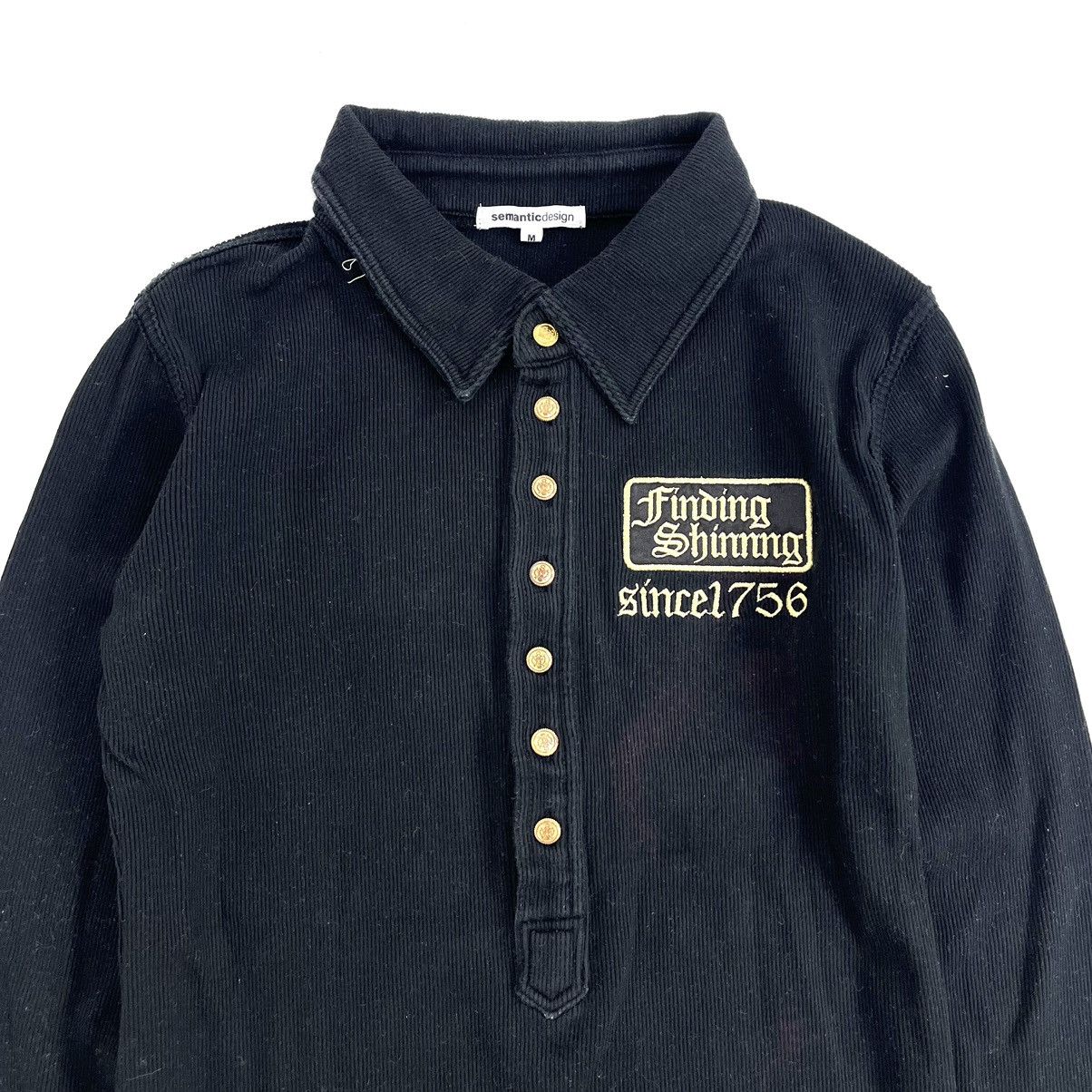 If Six Was Nine × Japanese Brand × Le Grande Bleu (L.G.B.) Semantic Design Grunge Poem Cross Button Long Sleeve Size M / US 6-8 / IT 42-44 - 12 Thumbnail