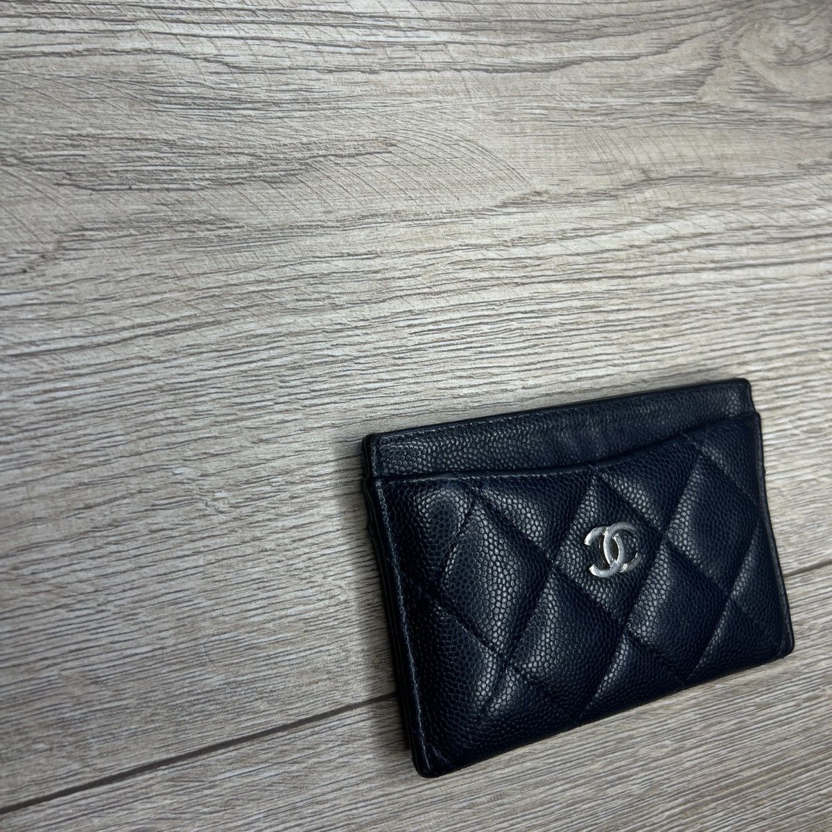 Chanel Chanel Chain Logo Quilted Black Leather Card Holder Wallet Size ONE SIZE - 6 Thumbnail