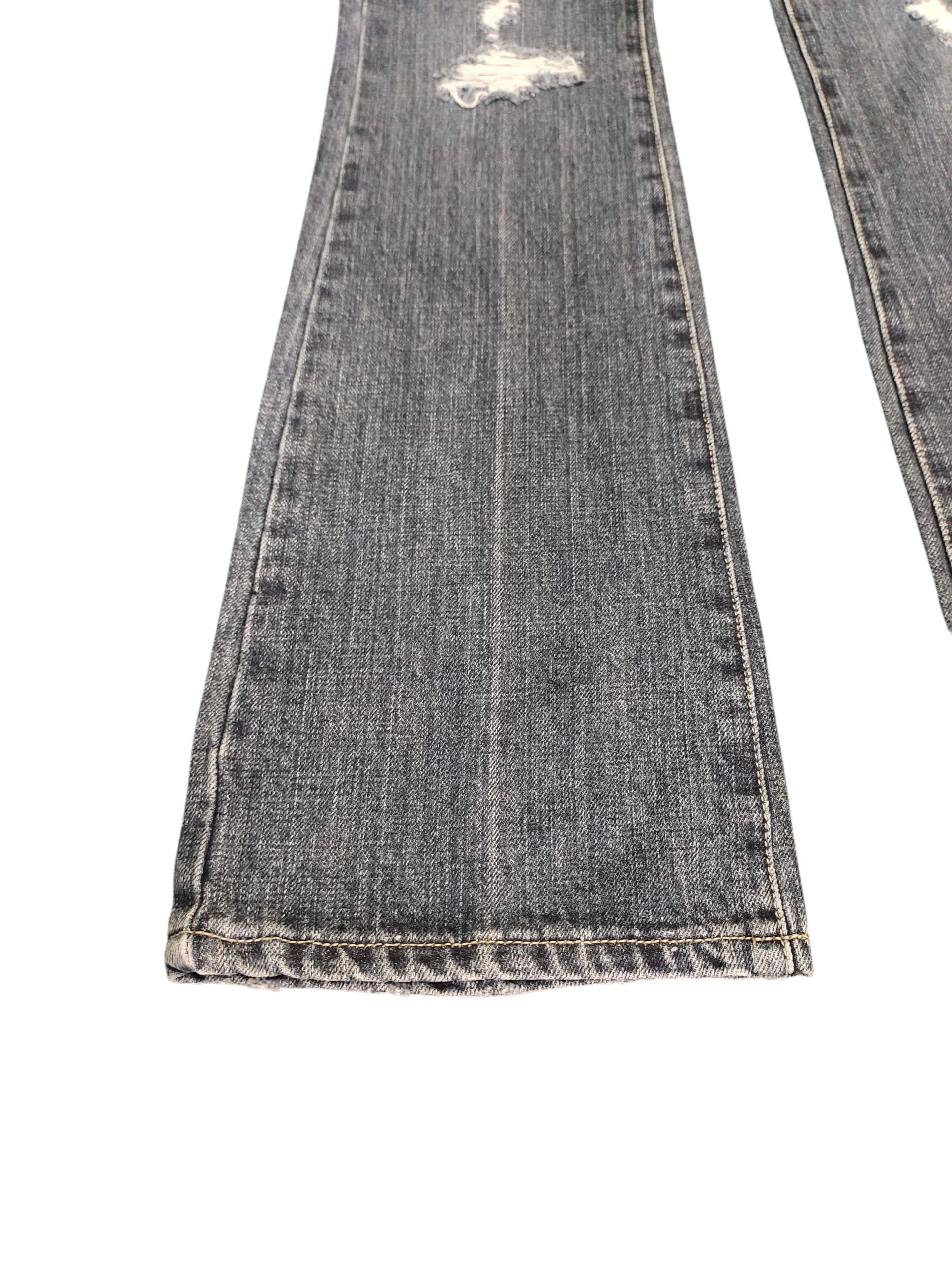 If Six Was Nine Flare Jeans Dejavu Distress Denim Bootcut Low Rise Size US 28 / EU 44 - 4 Thumbnail