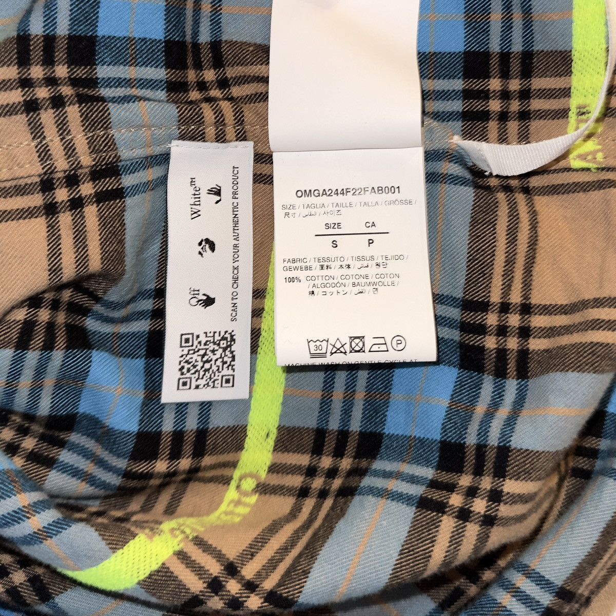 Off-White Off-White™ “FLANNEL” Checked Shirt - Size S Size US S / EU 44-46 / 1 - 11 Thumbnail