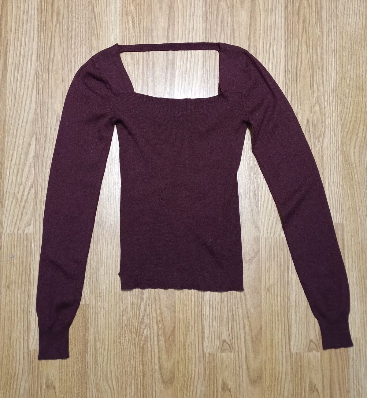 Hussein Chalayan CHALAYAN Burgundy Ultrafine Merino Wool Sweater Size M Size M / US 6-8 / IT 42-44 - 7 Thumbnail