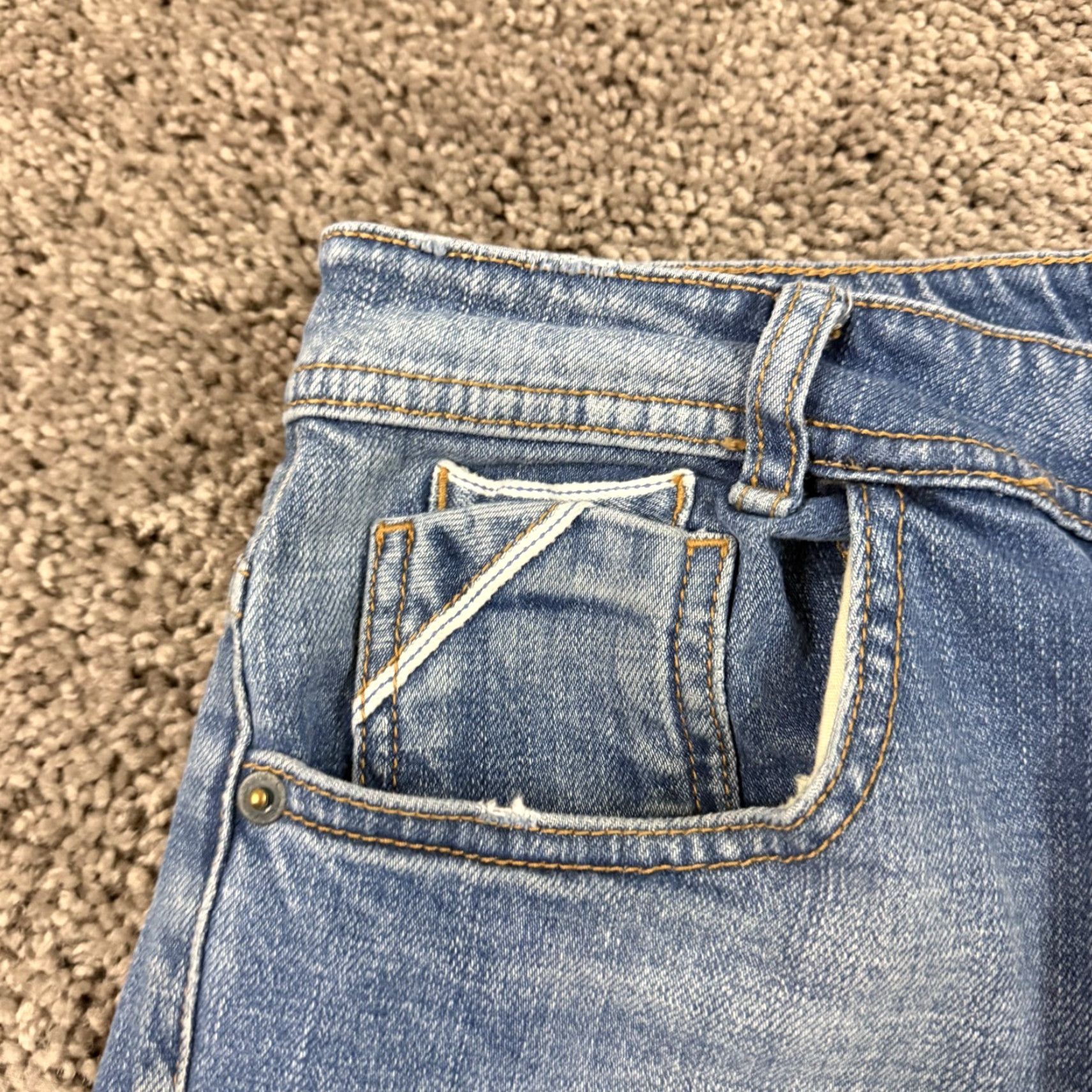Denime Chivignon Jeans Mens 30 Selvedge Denim Slim Fit Rider Distressed Button Fly Jeans Size US 29 - 6 Thumbnail