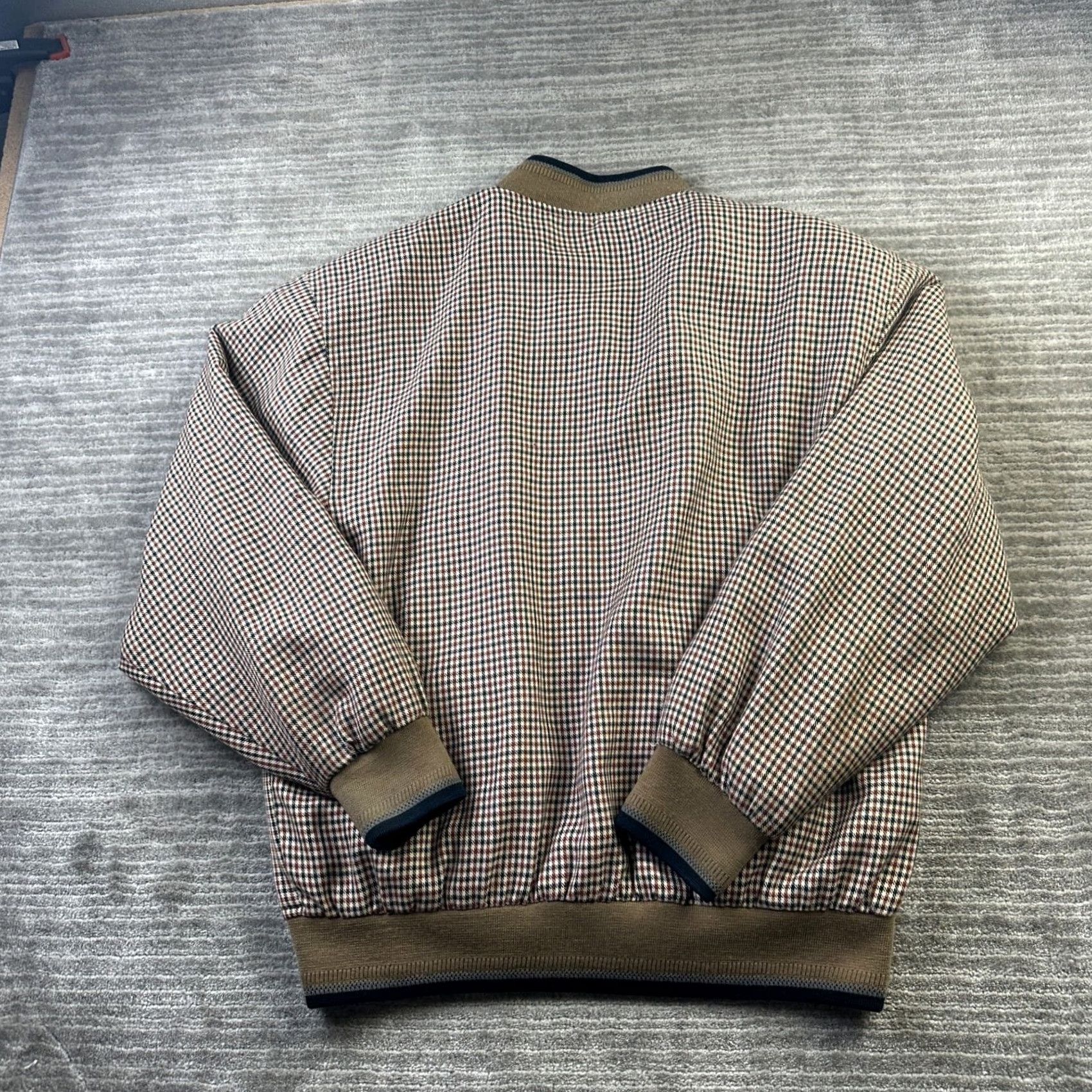 Vintage VINTAGE Califf Jacket Bomber Mens Large Brown Houndstooth Zip Plaid Size US L / EU 52-54 / 3 - 2 Thumbnail