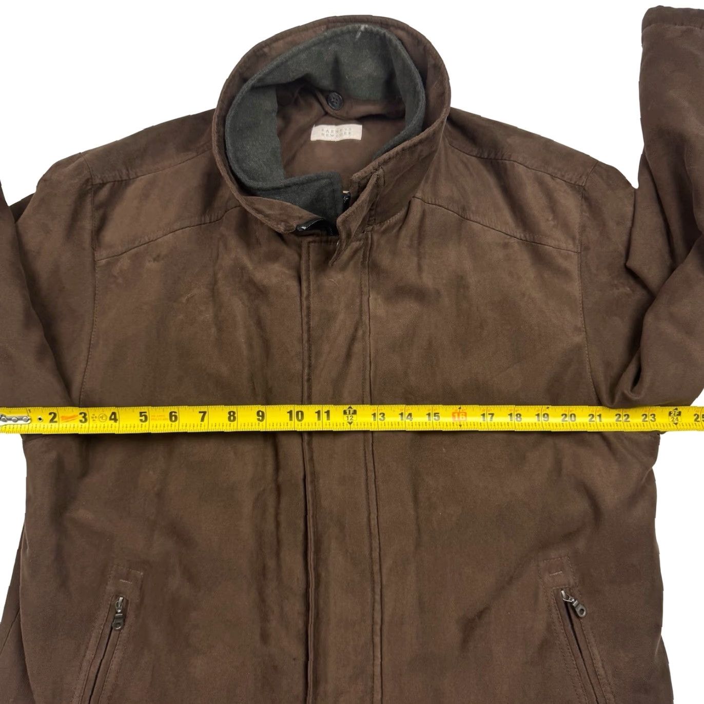 Vintage Barneys New York Men's Zip/Snap High Collar Jacket Brown XL Bomber Jacket Coat, Polyester, Regular, Brown, Men, Coat, Zip/Snap, Vintage No, Size XL Size US L / EU 52-54 / 3 - 7 Thumbnail