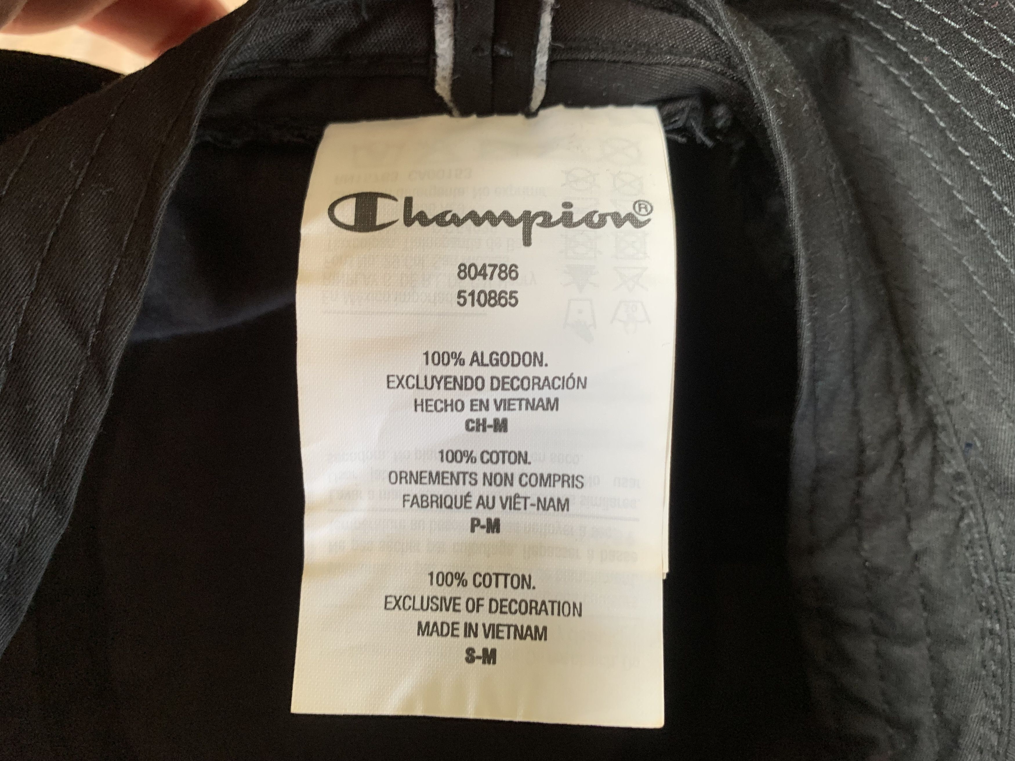Champion Champion Black Cotton Panama Hat Size 32 - 6 Thumbnail
