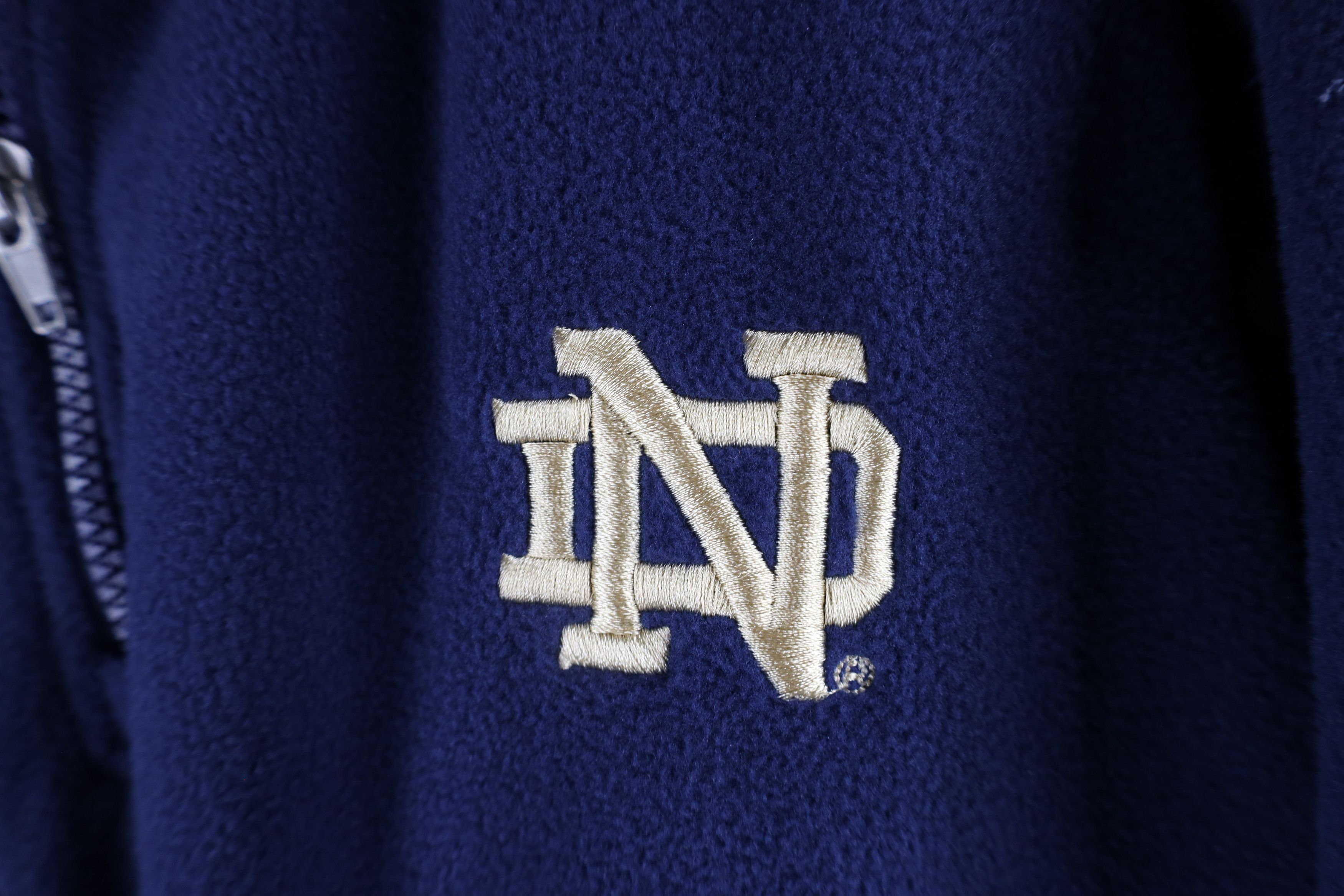 Vintage Vintage Notre Dame University Half Zip Fleece Sweater Blue Size US M / EU 48-50 / 2 - 4 Thumbnail