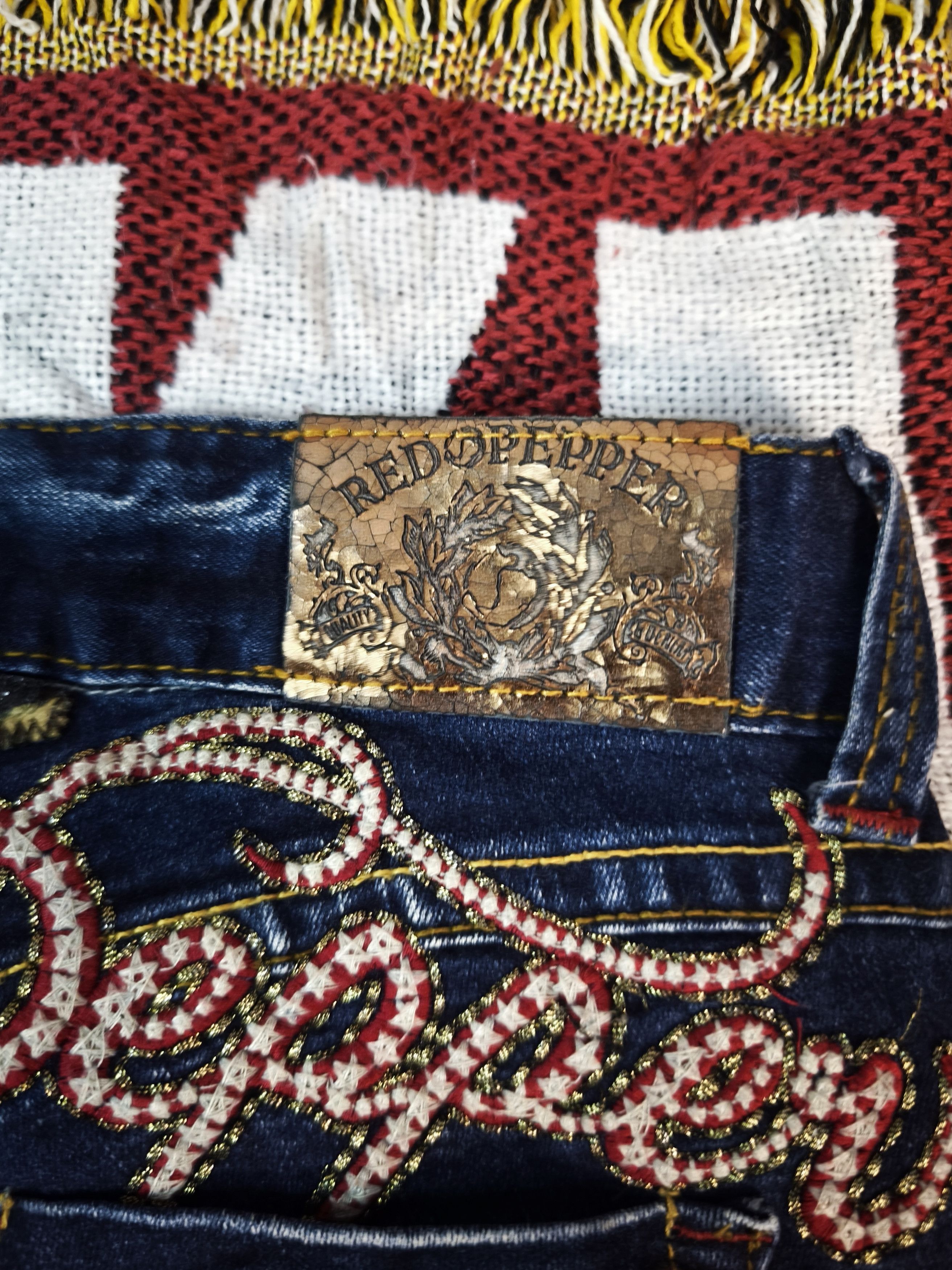 Ed Hardy Rare Piece!! Ed Hardy x Dr Pepper Embroidered Jeans Size US 31 - 6 Thumbnail