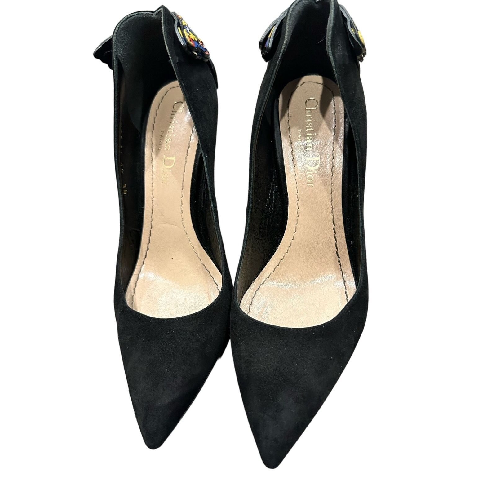 Christian Dior Monsieur Christian Dior Bee Accent Suede Slingback Pumps size 36.5 Size US 6.5 / IT 36.5 - 1 Thumbnail