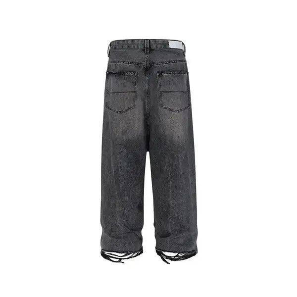 VIBE Black Washed Damage Baggy jeans y2k 90’s retro style Size US 28 / EU 44 - 8 Thumbnail
