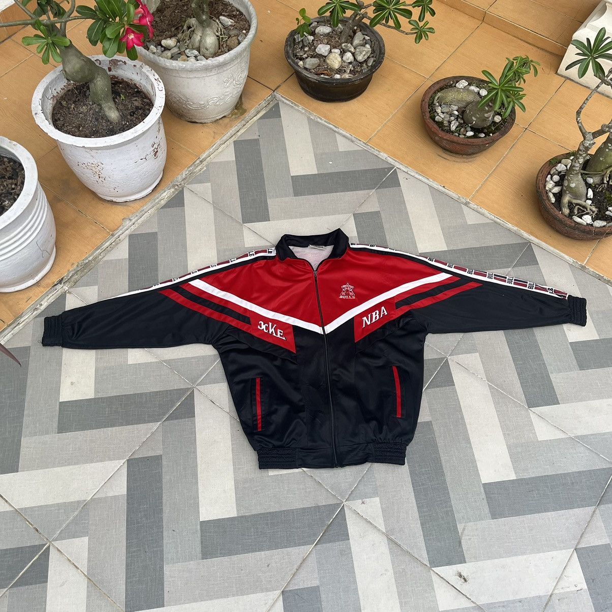NBA 1993 Treepeat Chicago Bulls Bootleg Colorblock Tapped Jacket Size US XXL / EU 58 / 5 - 5 Thumbnail