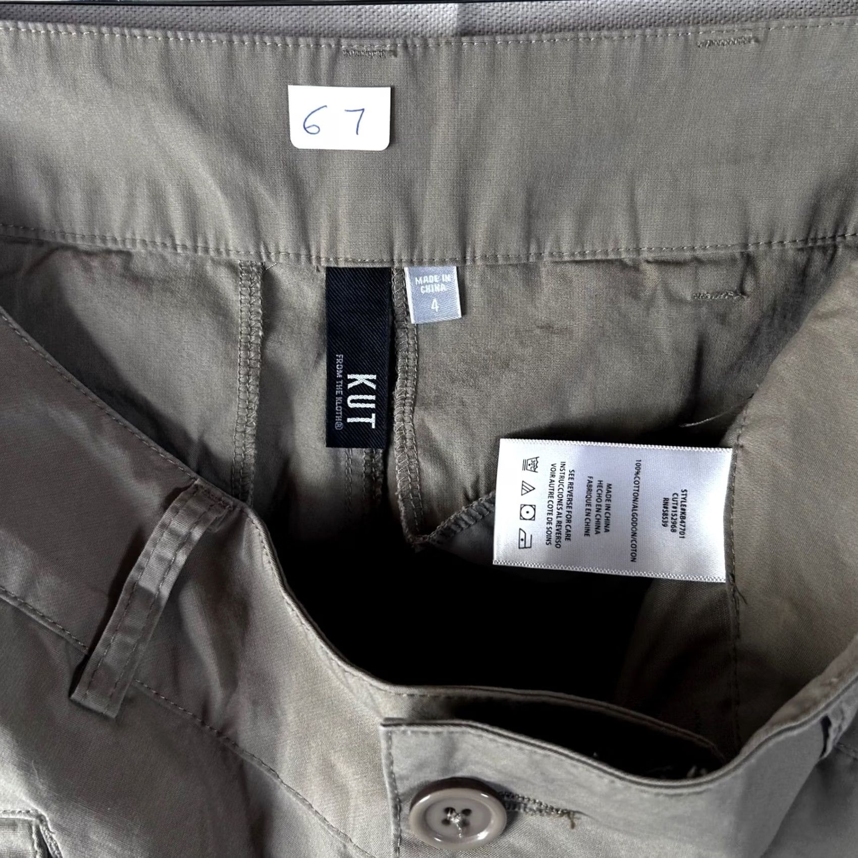 Vintage KUT from the Kloth Olive Green Cargo Utility Tapered Pants Size 4 Size 27" / US 4 / IT 40 - 2 Thumbnail