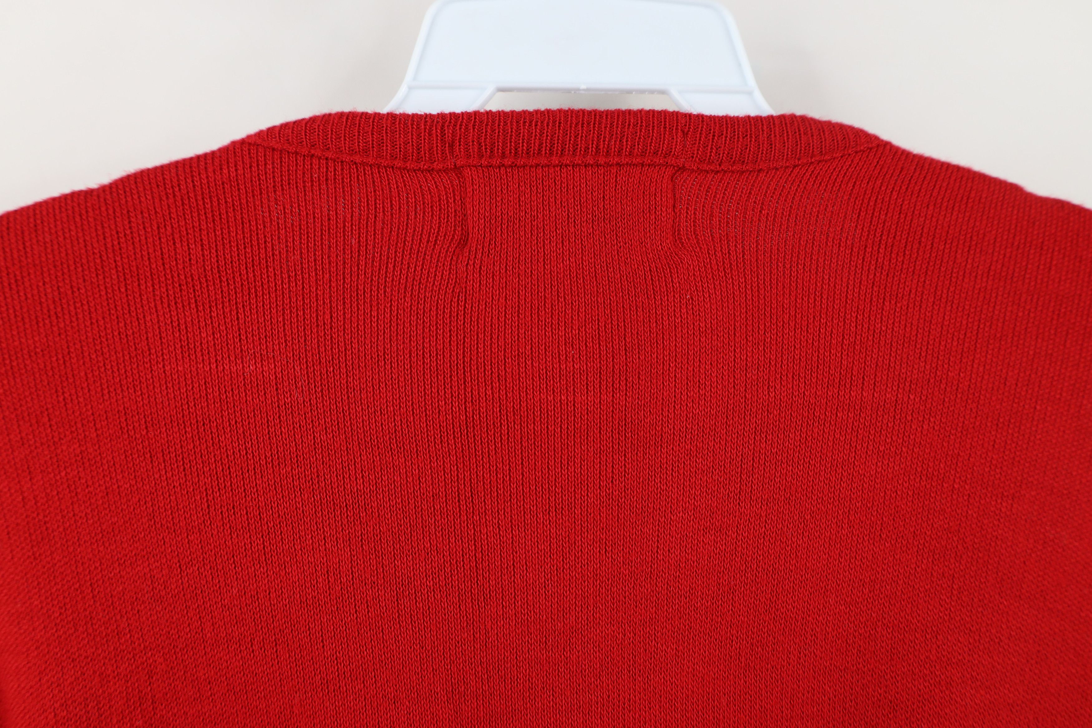 Vintage Vintage 90s Streetwear Soft Knit V-Neck Sweater Red USA Size US XL / EU 56 / 4 - 9 Thumbnail