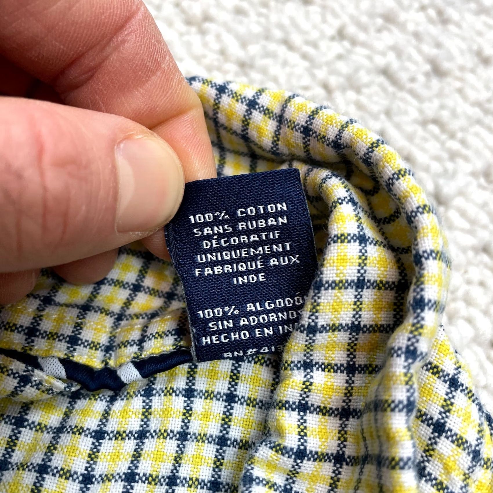 Chaps Chaps Shirt Mens 2XL Long Sleeve Button-Down Yellow Check Cotton Pocket Logo VINTAGE Size US XXL / EU 58 / 5 - 7 Thumbnail
