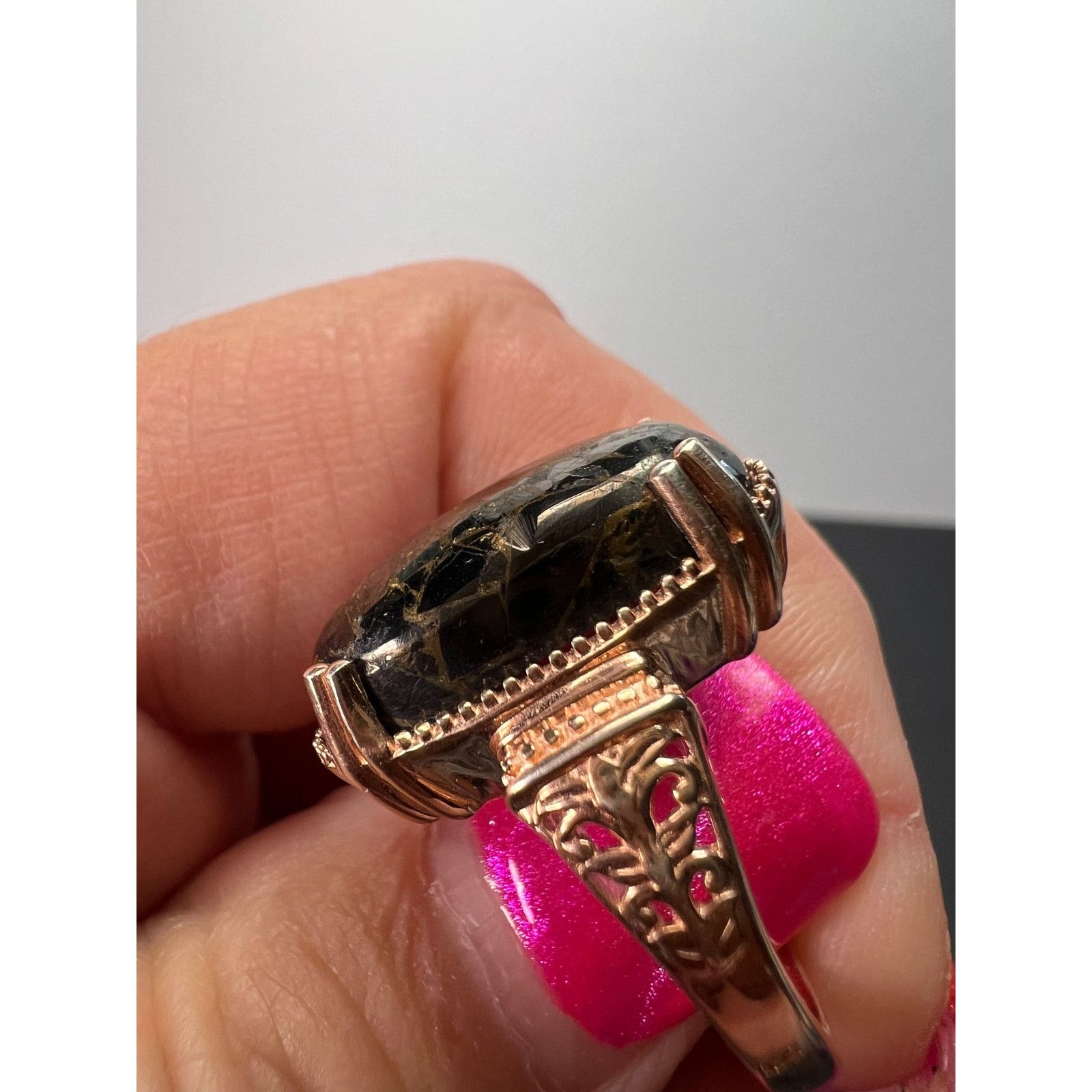 Other NEW Matrix shungite ring in rose gold over CU size 7 Size ONE SIZE - 7 Thumbnail