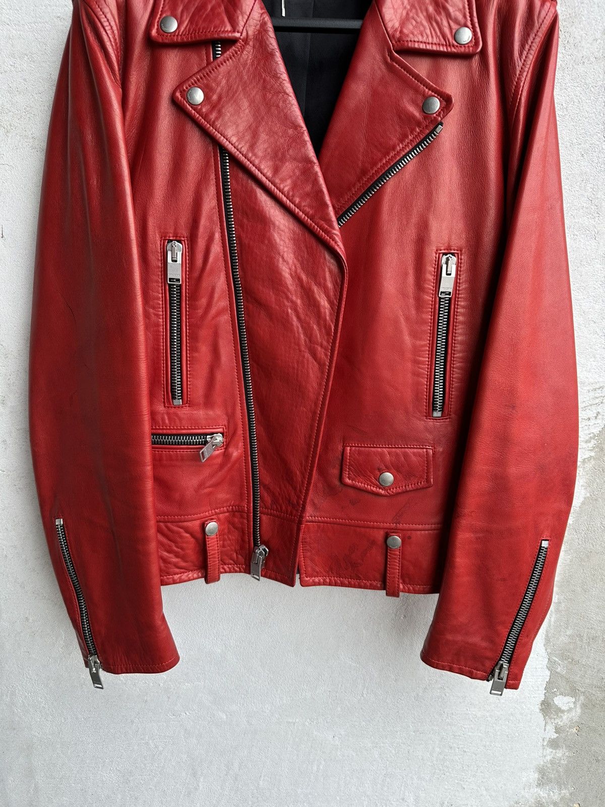 Saint Laurent Paris [50] SS14 Red L01 Lambskin leather jacket Size US M / EU 48-50 / 2 - 6 Thumbnail