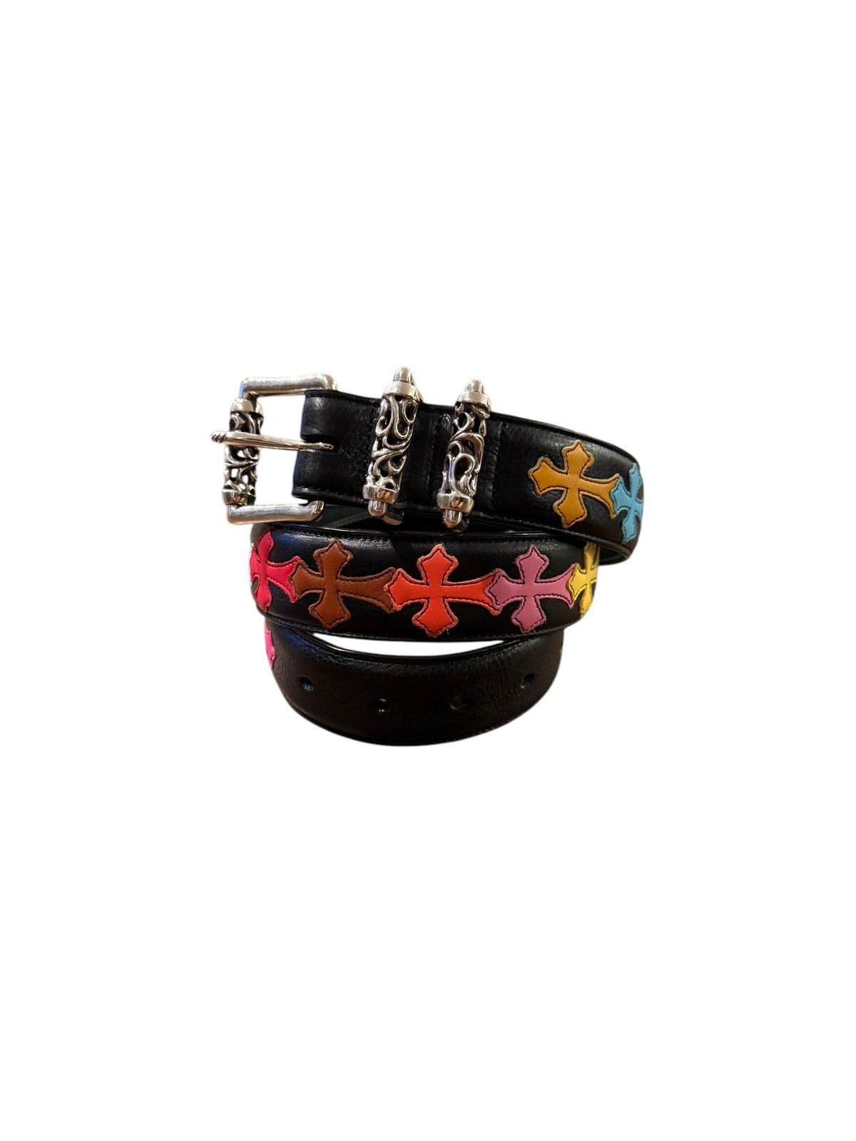 Chrome Hearts 1/1 Multi Color Cross Patch Roller Belt Size 34 - 4 Thumbnail