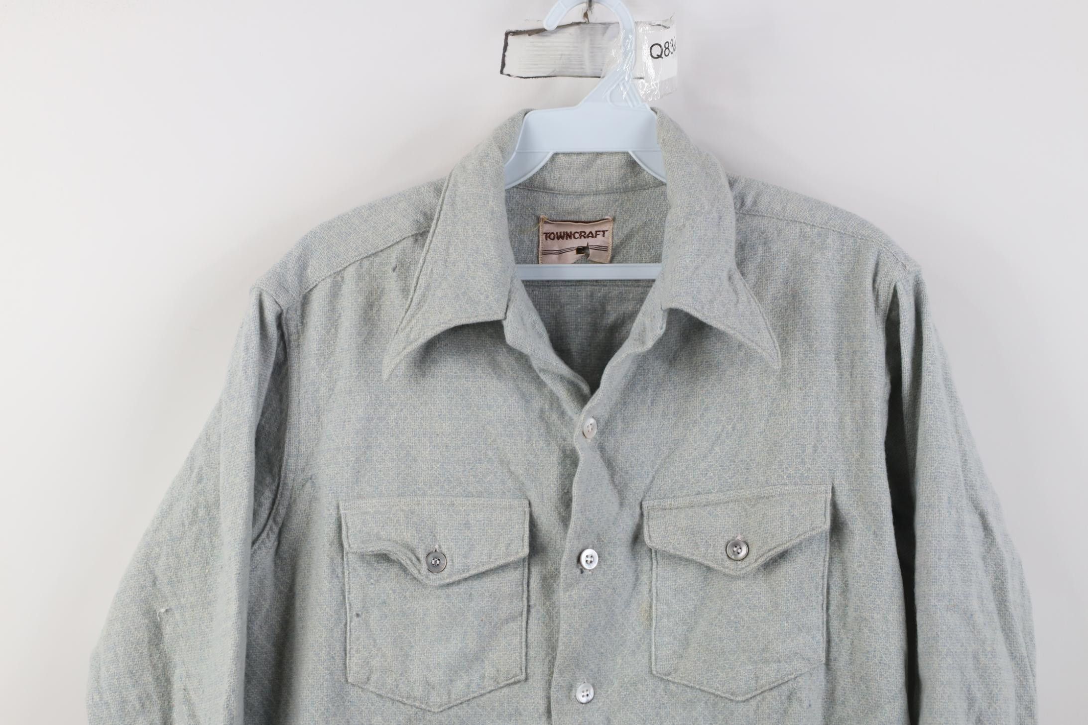 Vintage Vintage 50s 60s Pearl Button Wool Knit Button Shirt Blue USA Size US S / EU 44-46 / 1 - 2 Thumbnail
